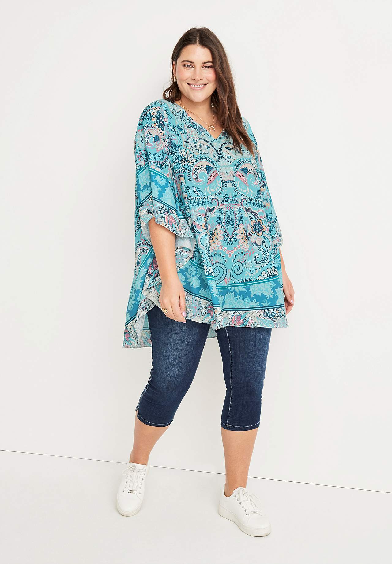 Tunic with butterfly sleeves