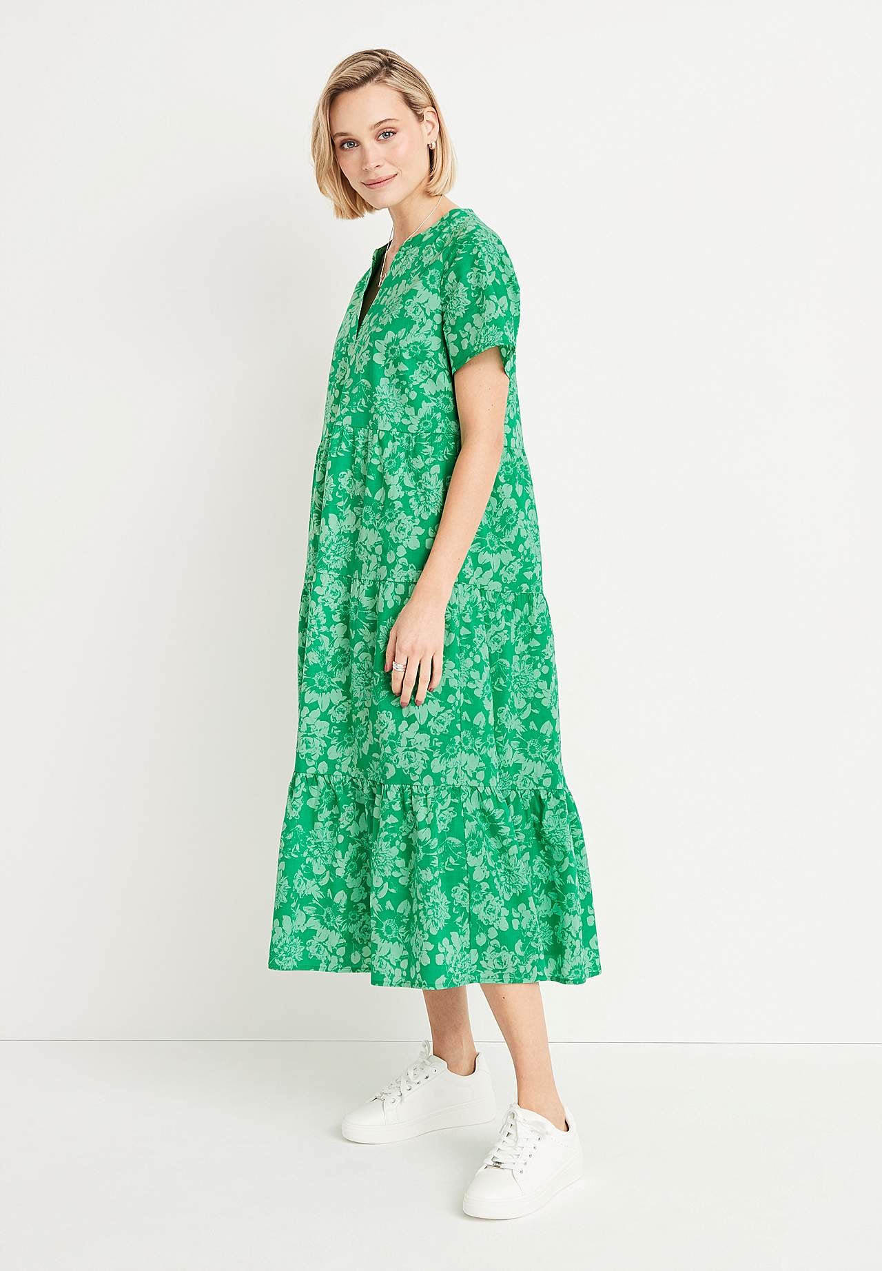 Cotton dress with flounce Asta