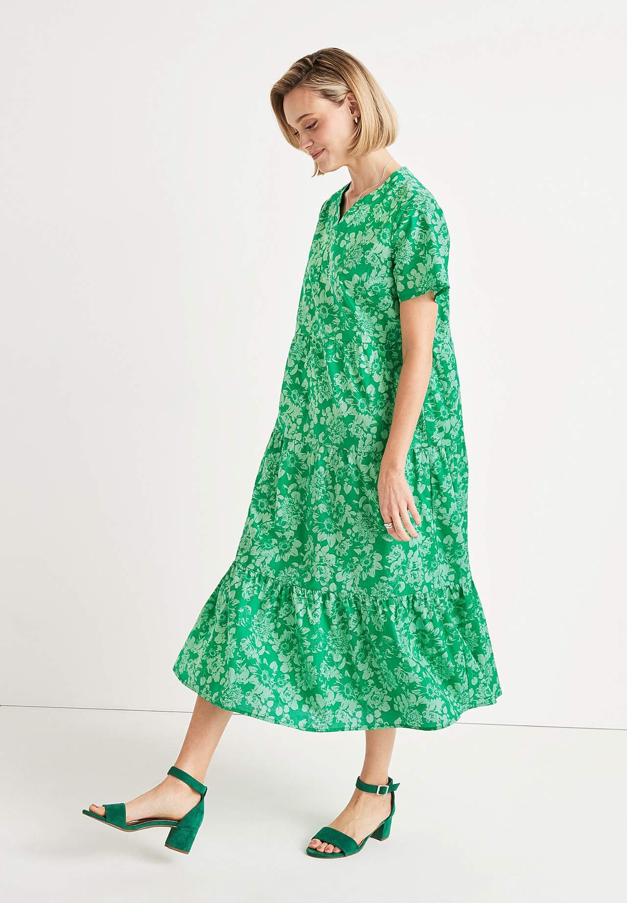 Cotton dress with flounce Asta