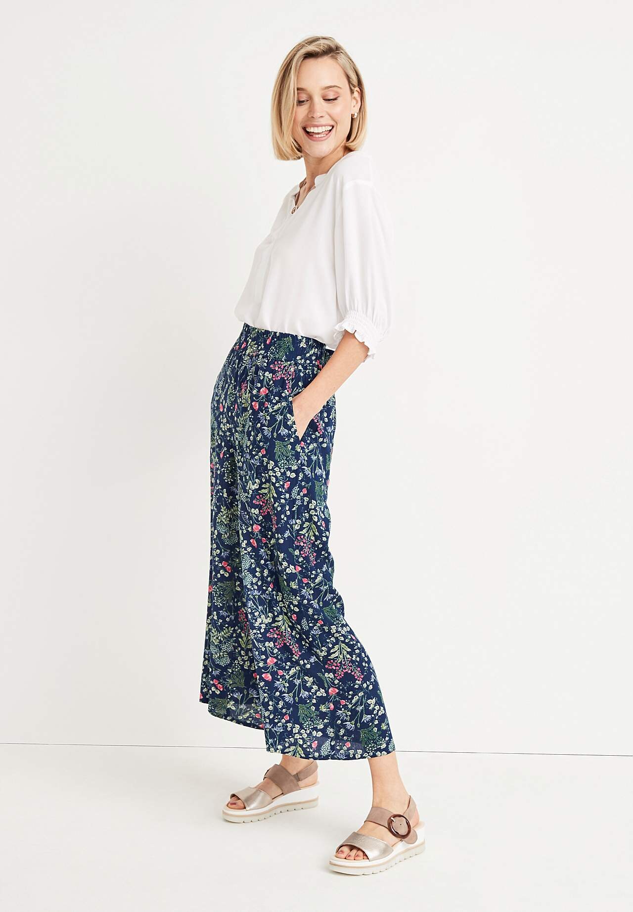 Crepe culotte trousers