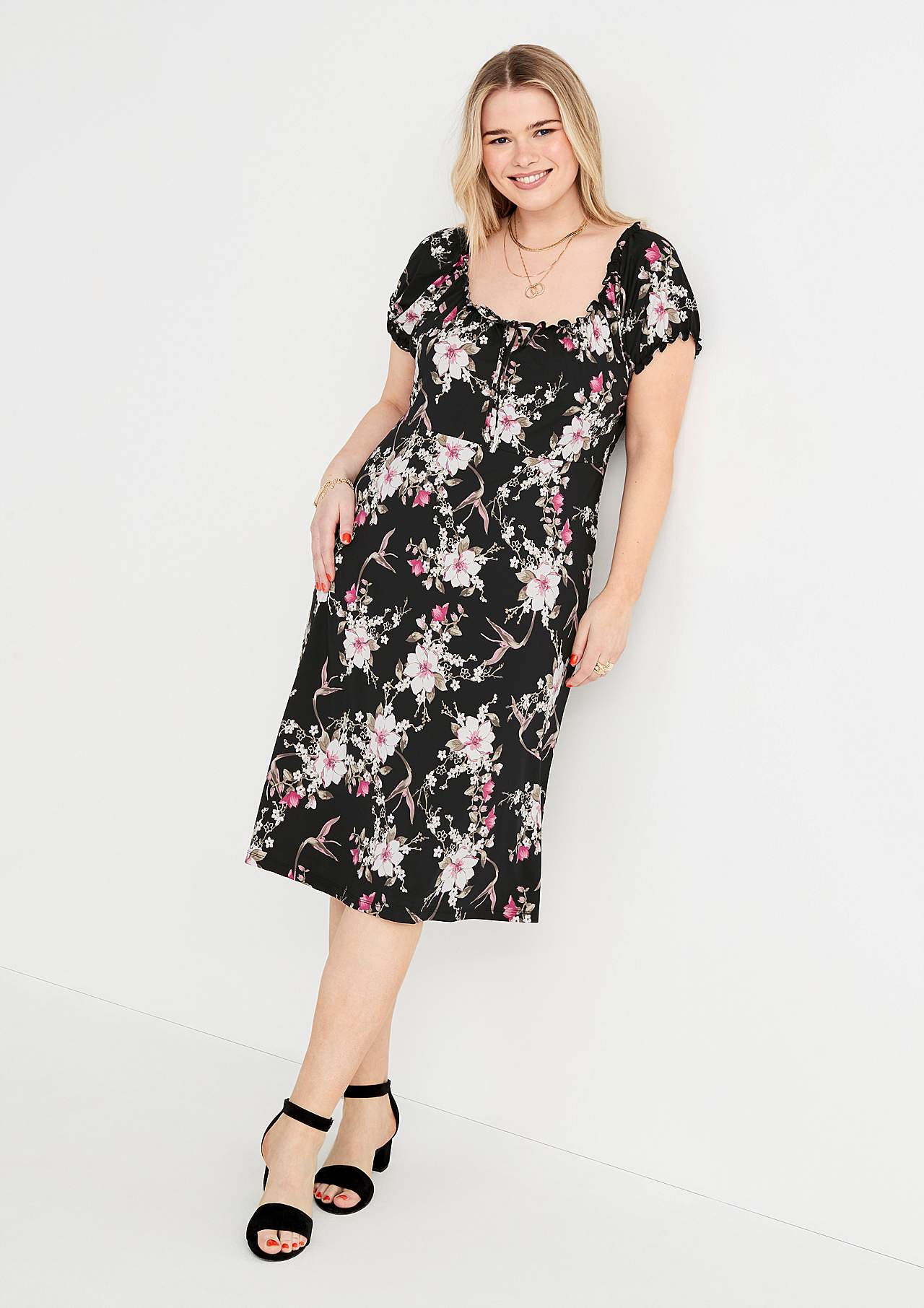 Patterned off-shoulder dress
