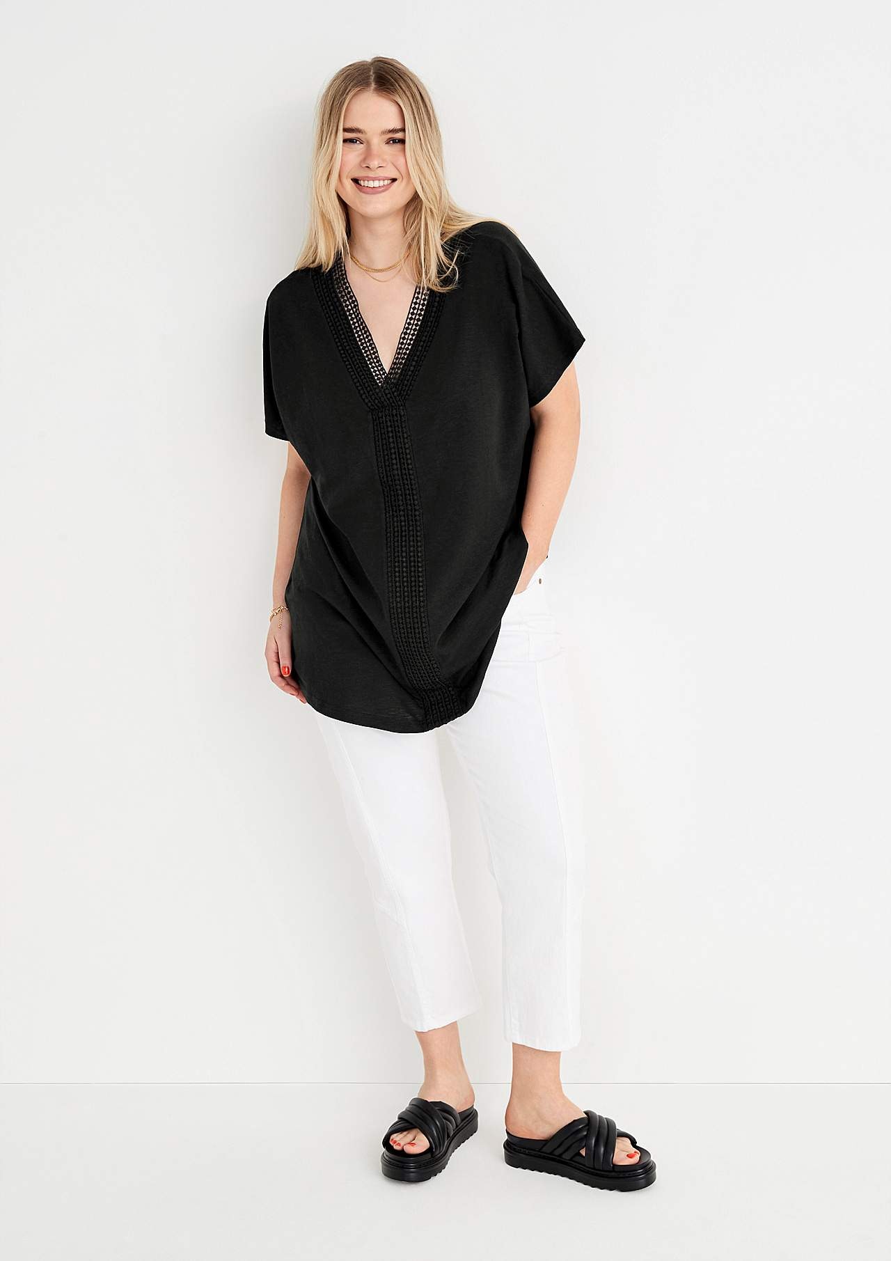 Short-sleeved jersey tuniq