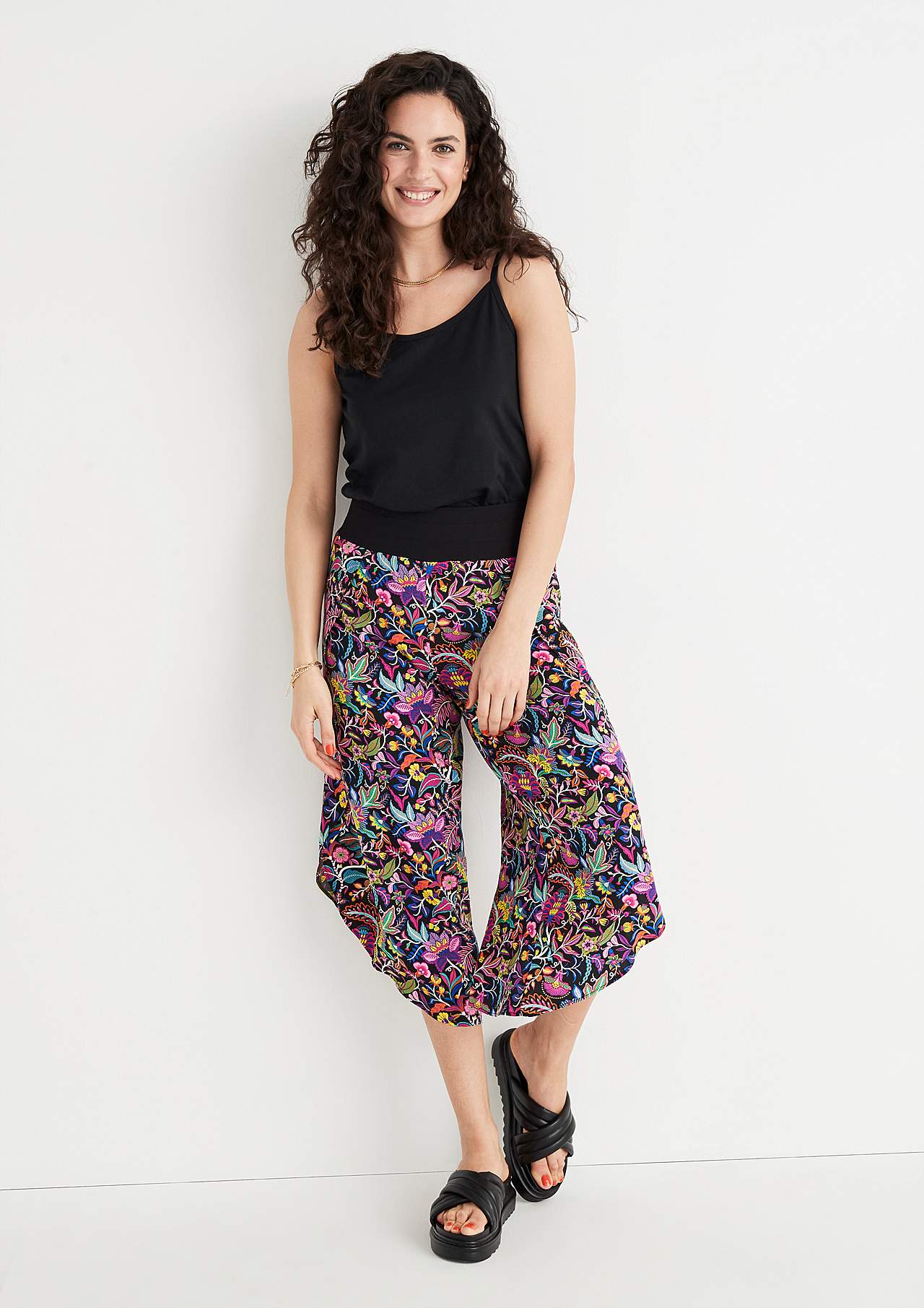 Patterned culotte trousers