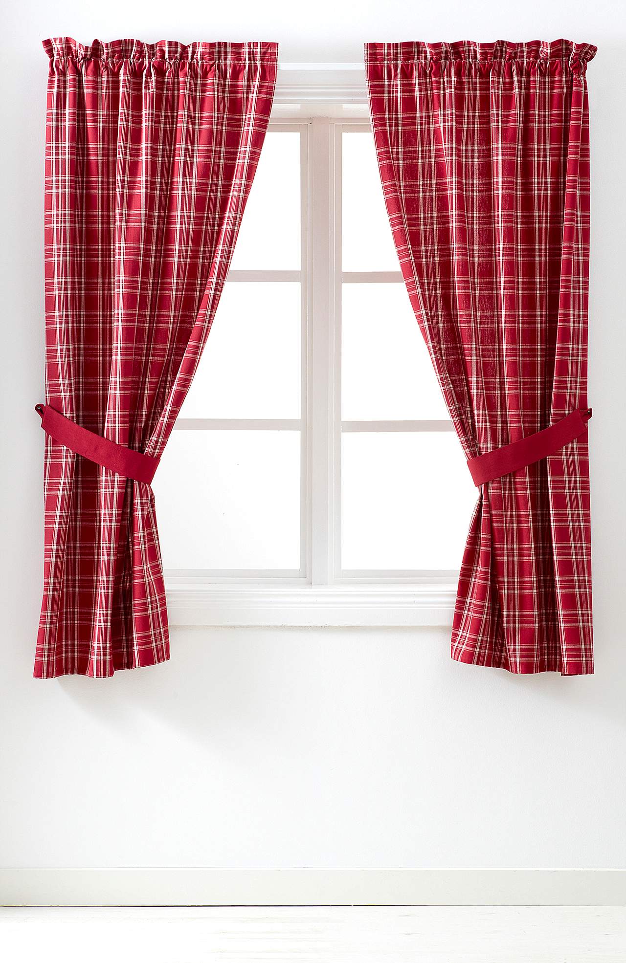 Checked Christmas curtains X-mas check 2-pack