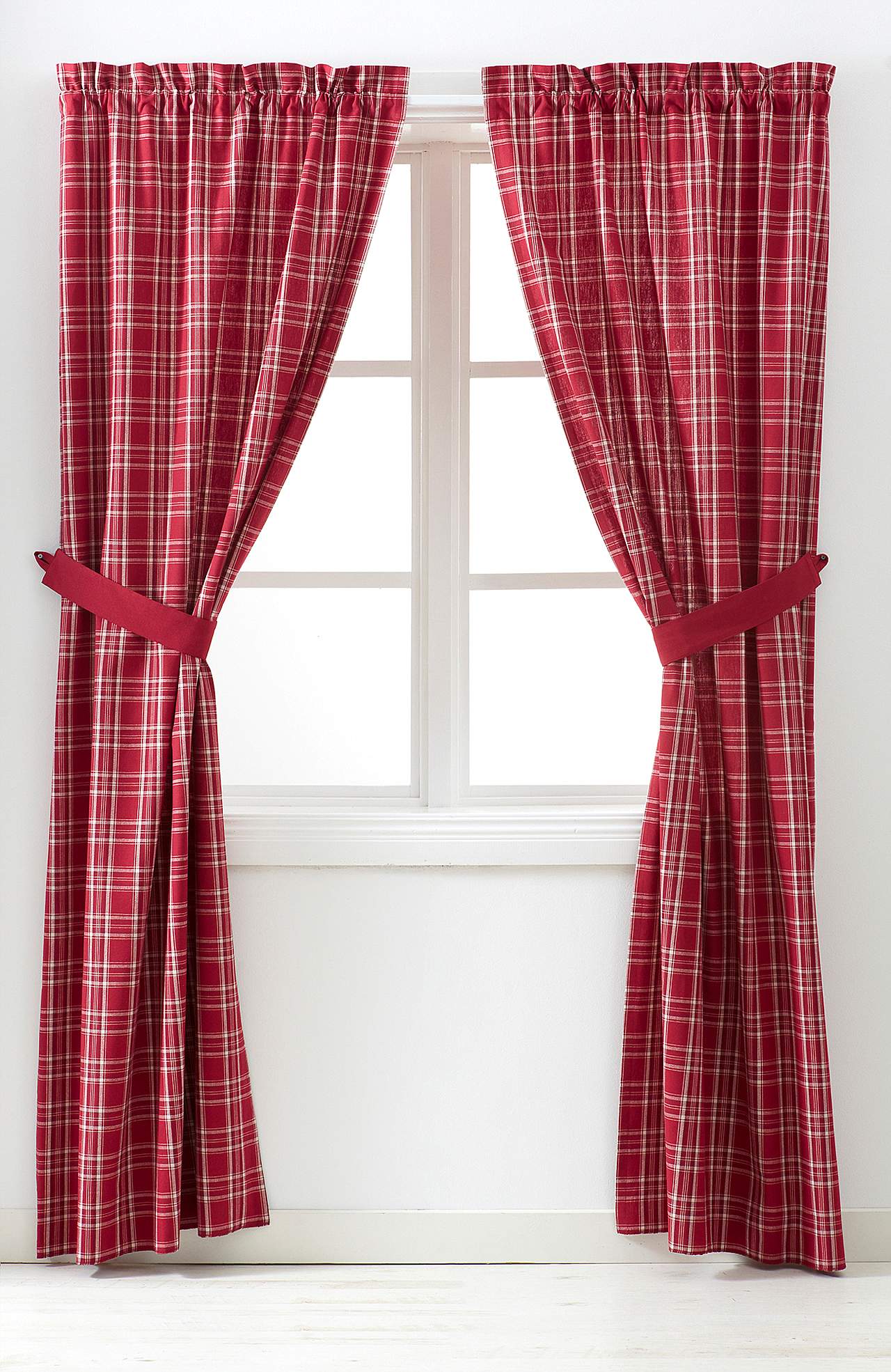 Checked Christmas curtains X-mas check 2-pack