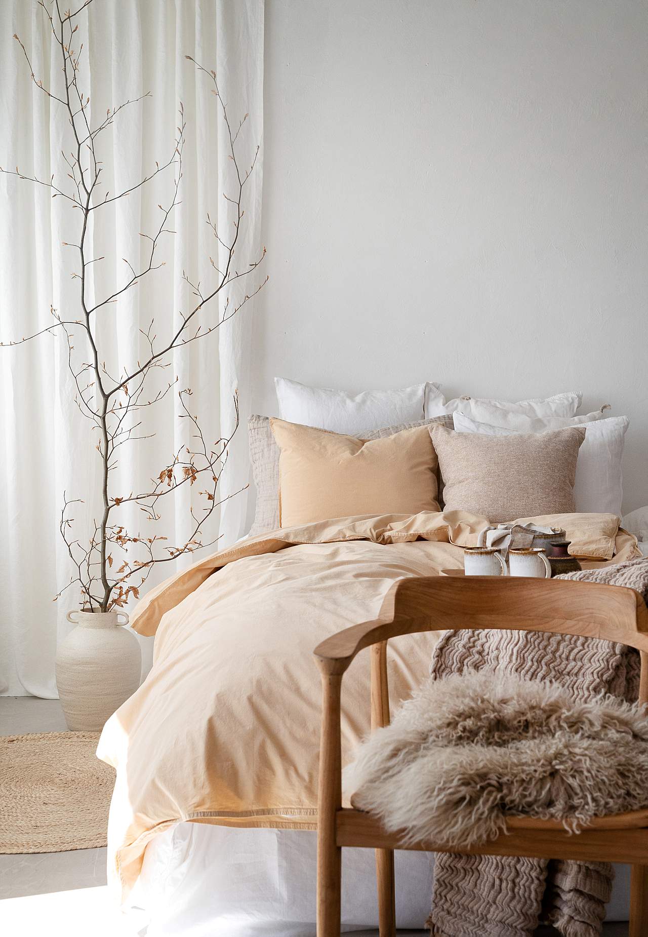 Duvet cover set in cotton percale 150x210 cm Waveless