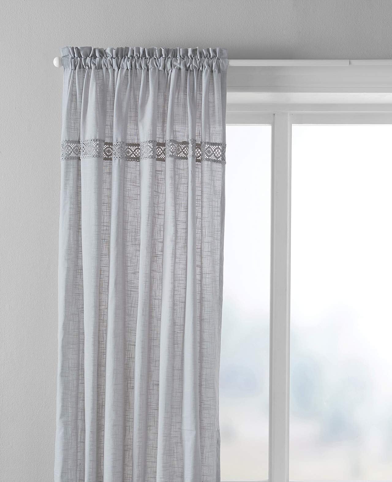 Sliding curtains with lace Monica 2-pack