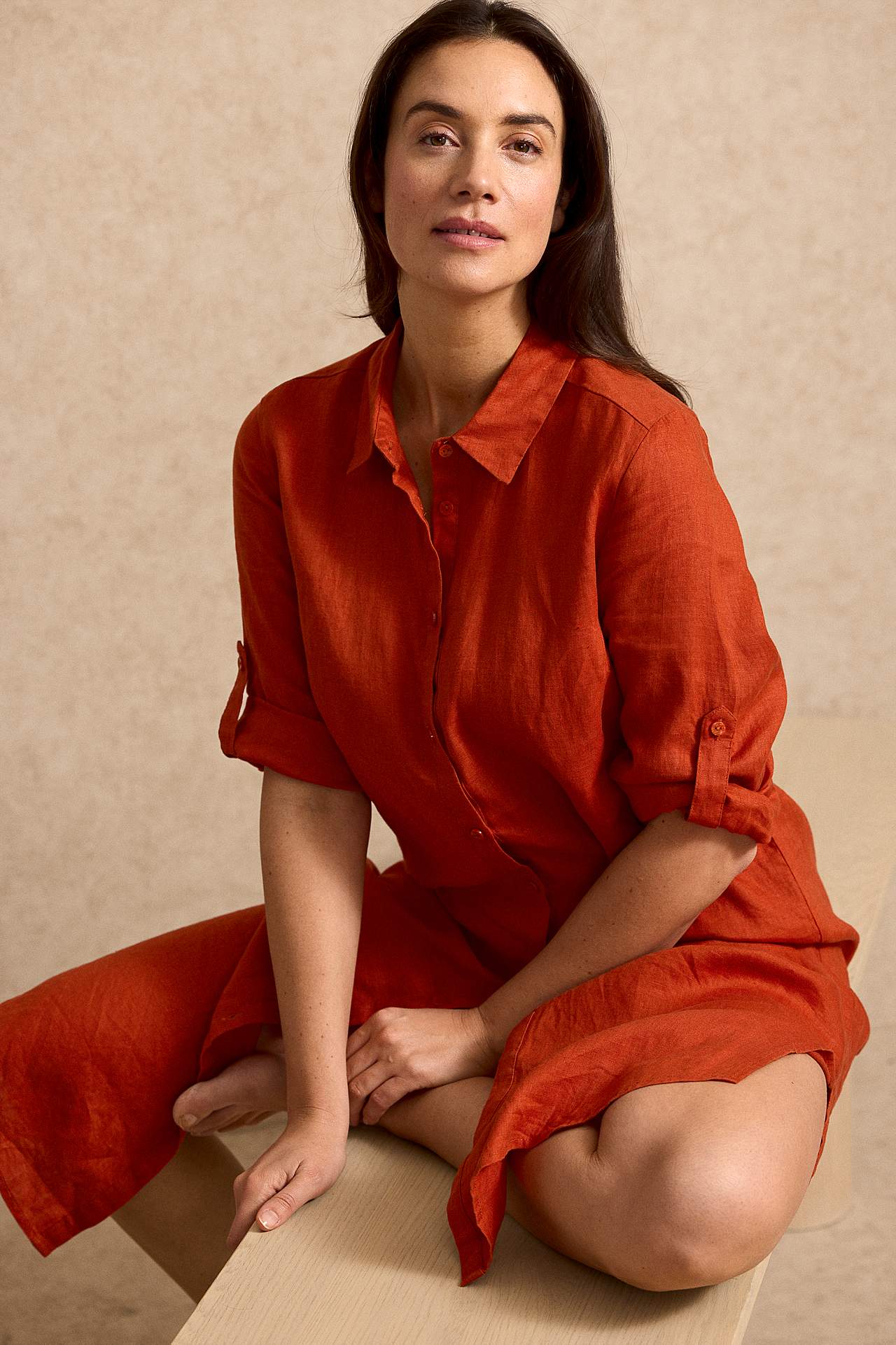 Shirt Premium dress in flax