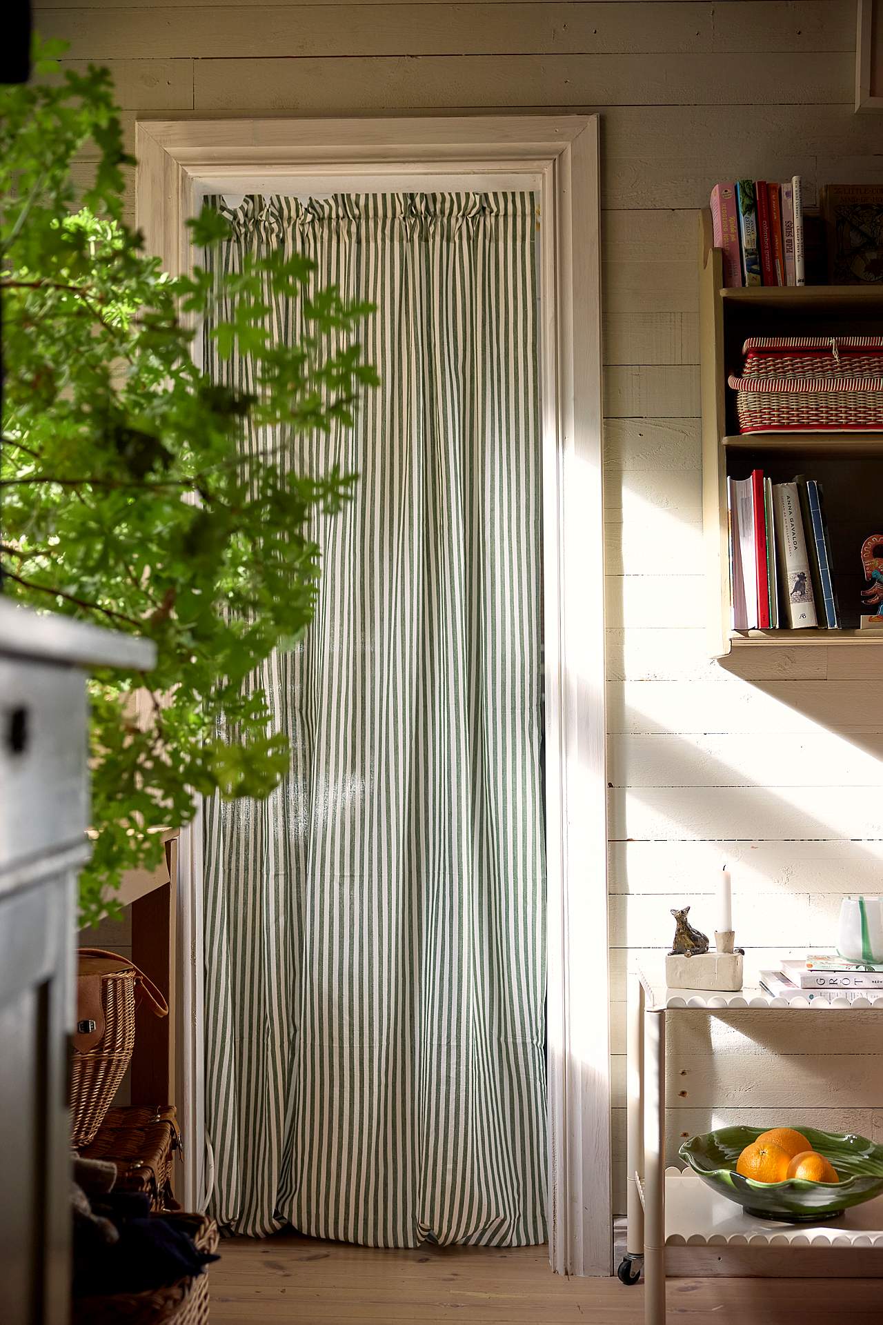 Woven, striped curtain panels 2-pack