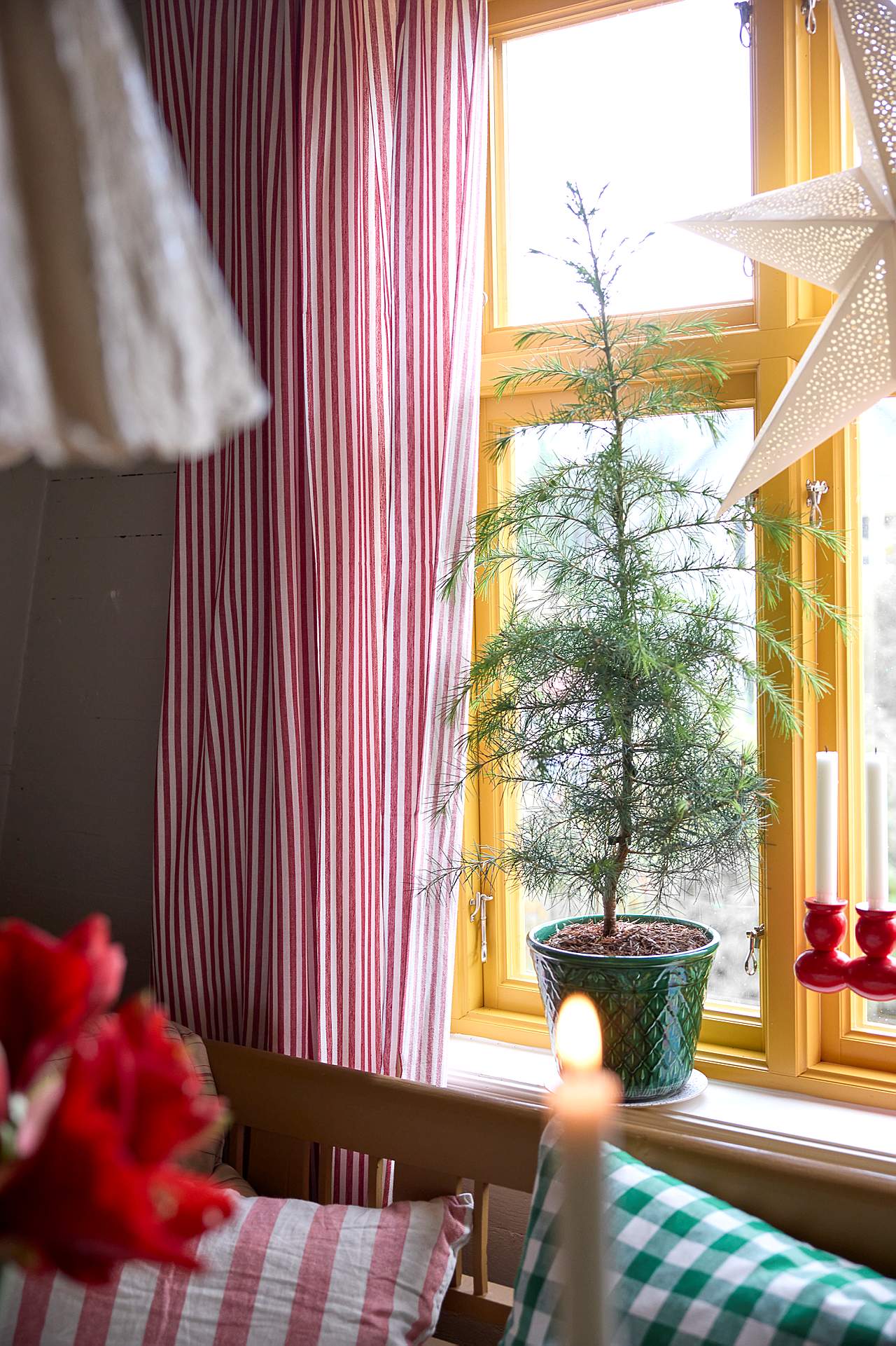 Woven, striped curtain panels 2-pack