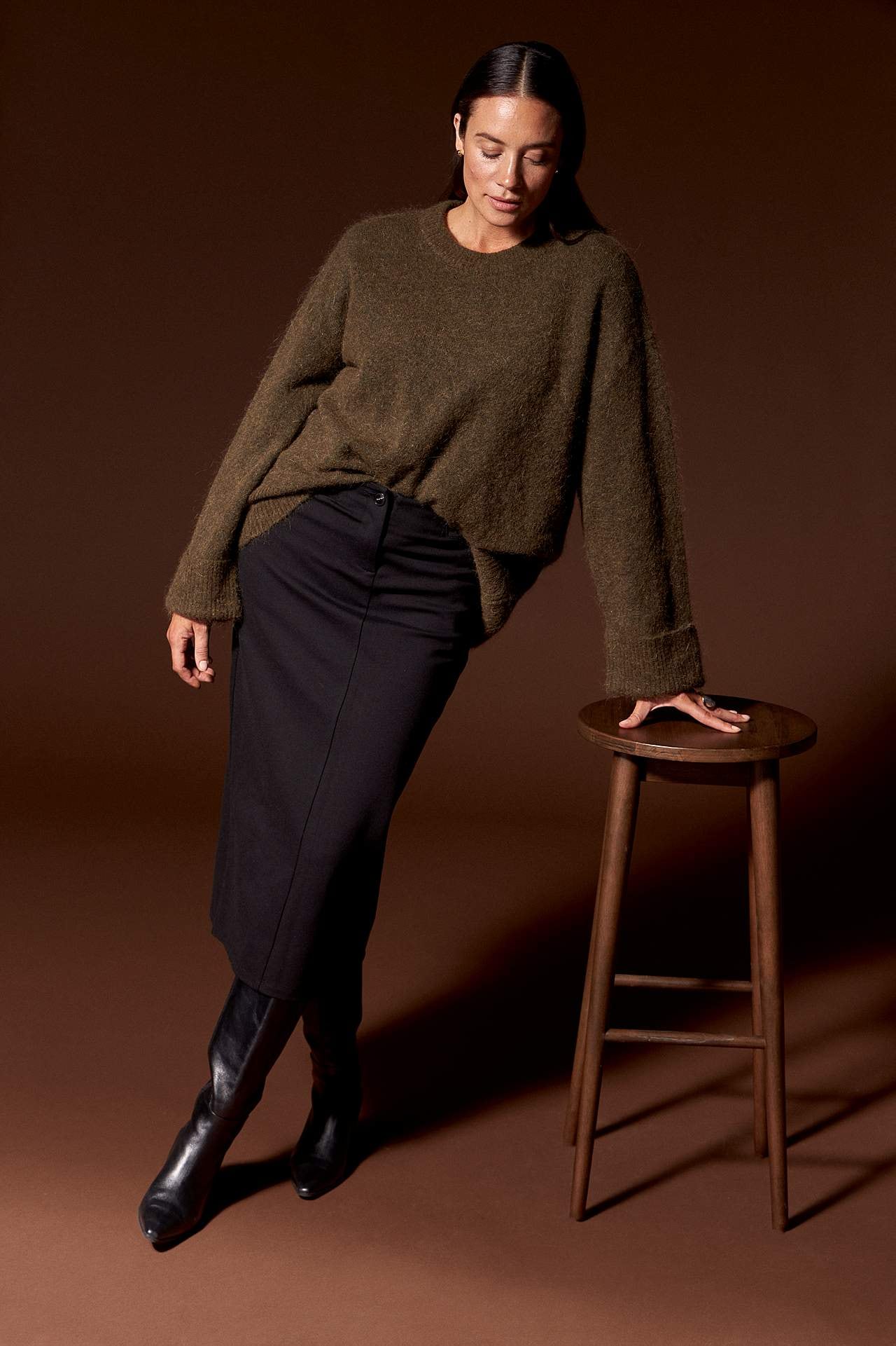 Skirt Premium in Punto di Roma jersey Mona