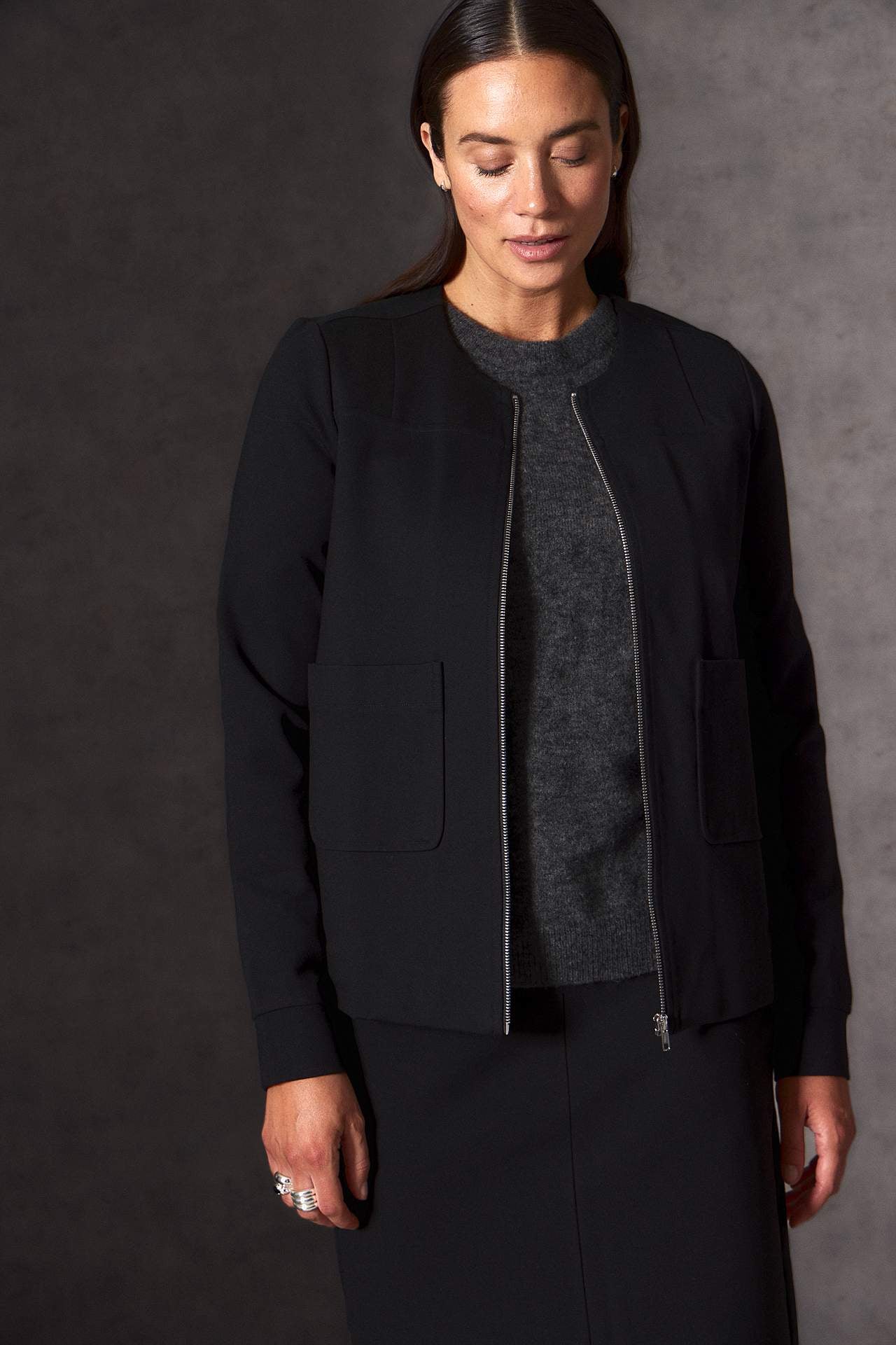 Jacket Premium in Punto di Roma jersey Mona