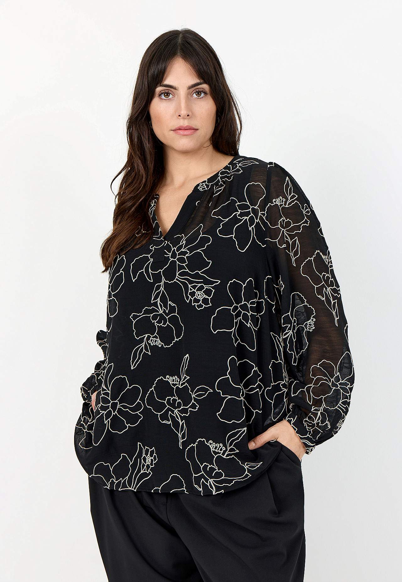 Kreppet bluse