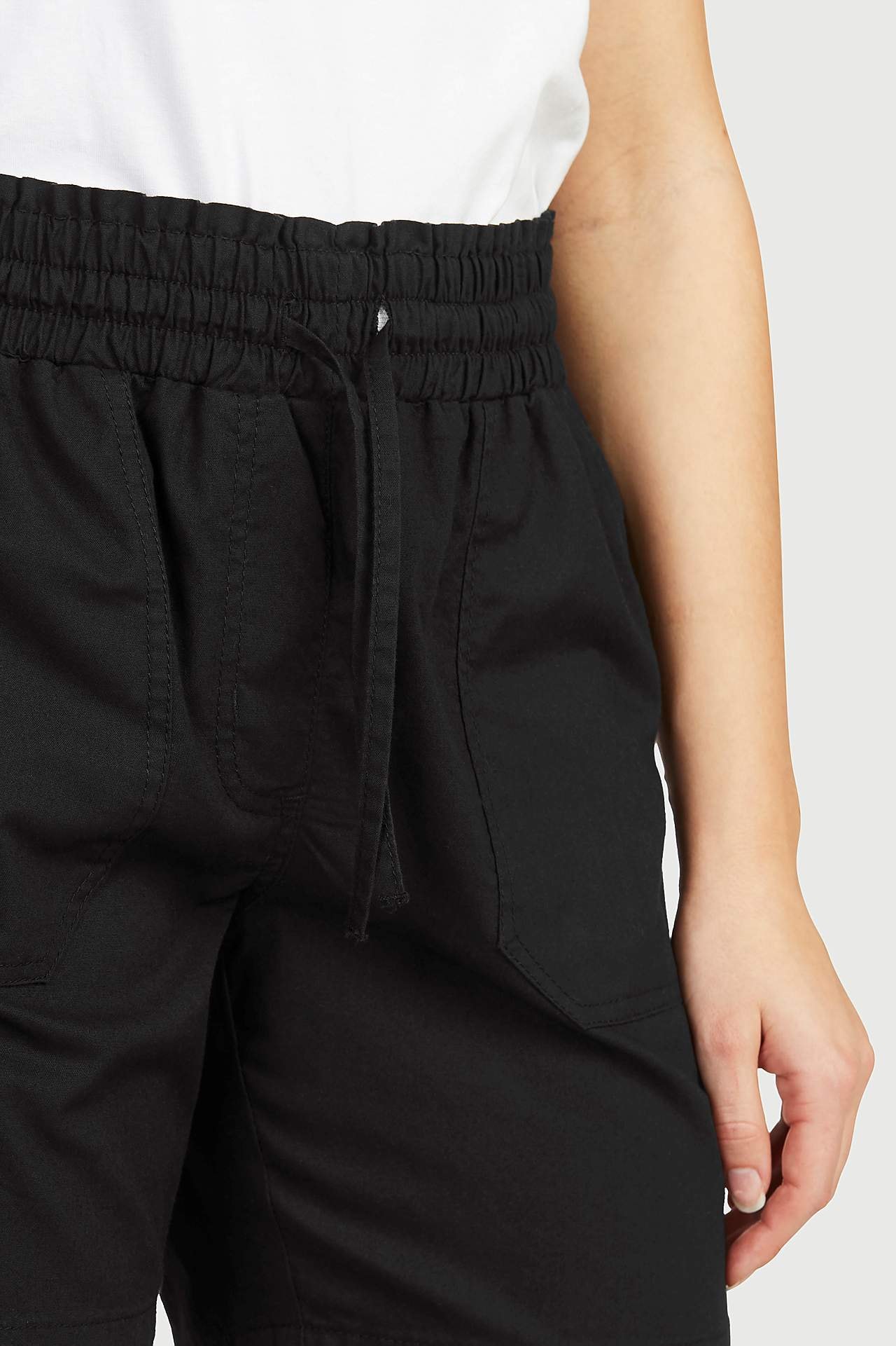 Shorts in washed cotton Jade