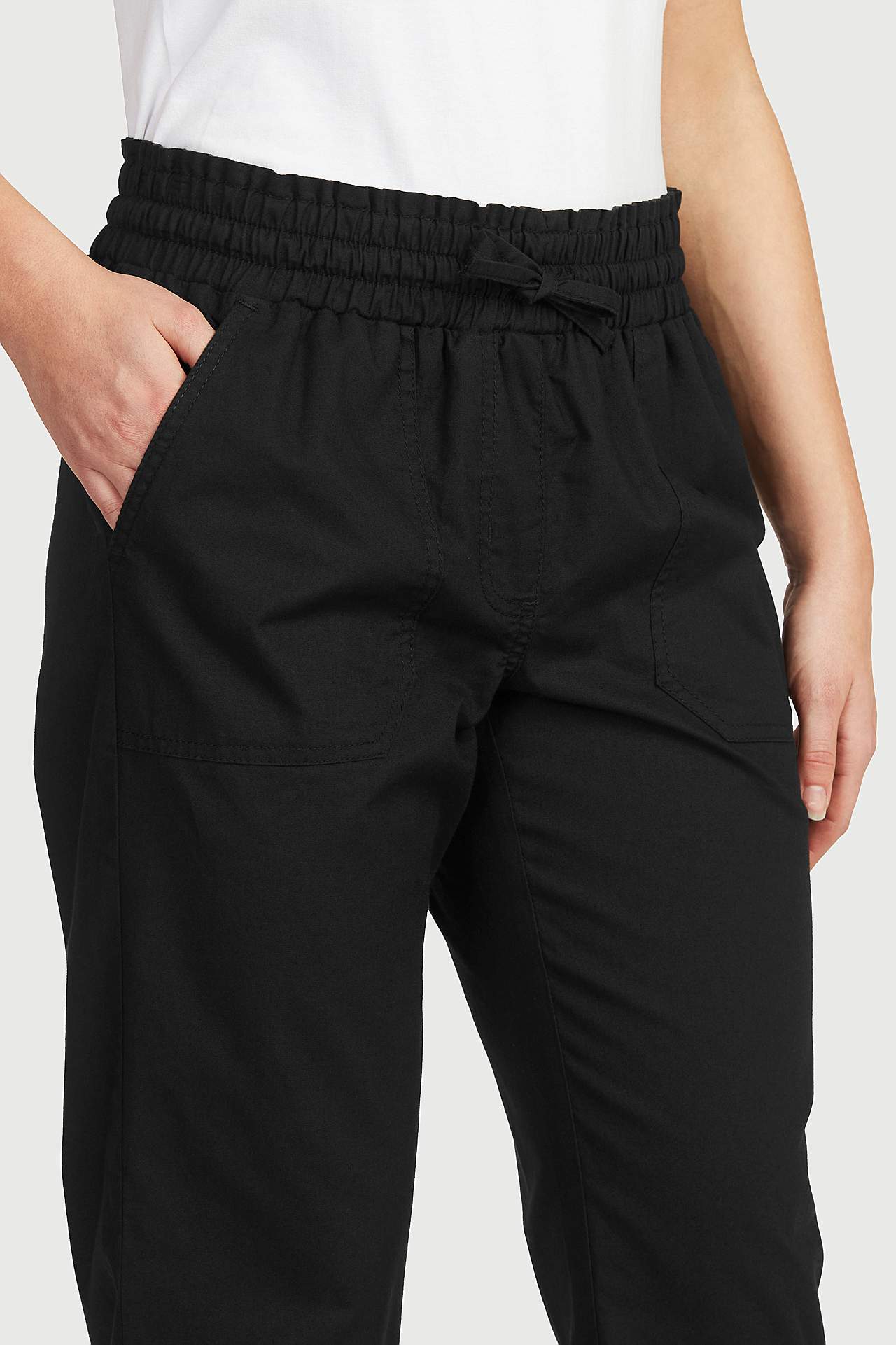 Capri trousers in washed cotton Jade