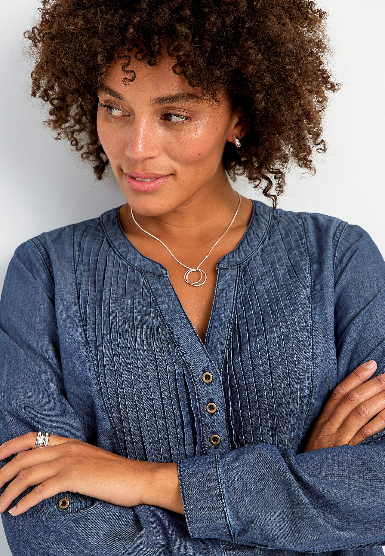 Spacious denim dress