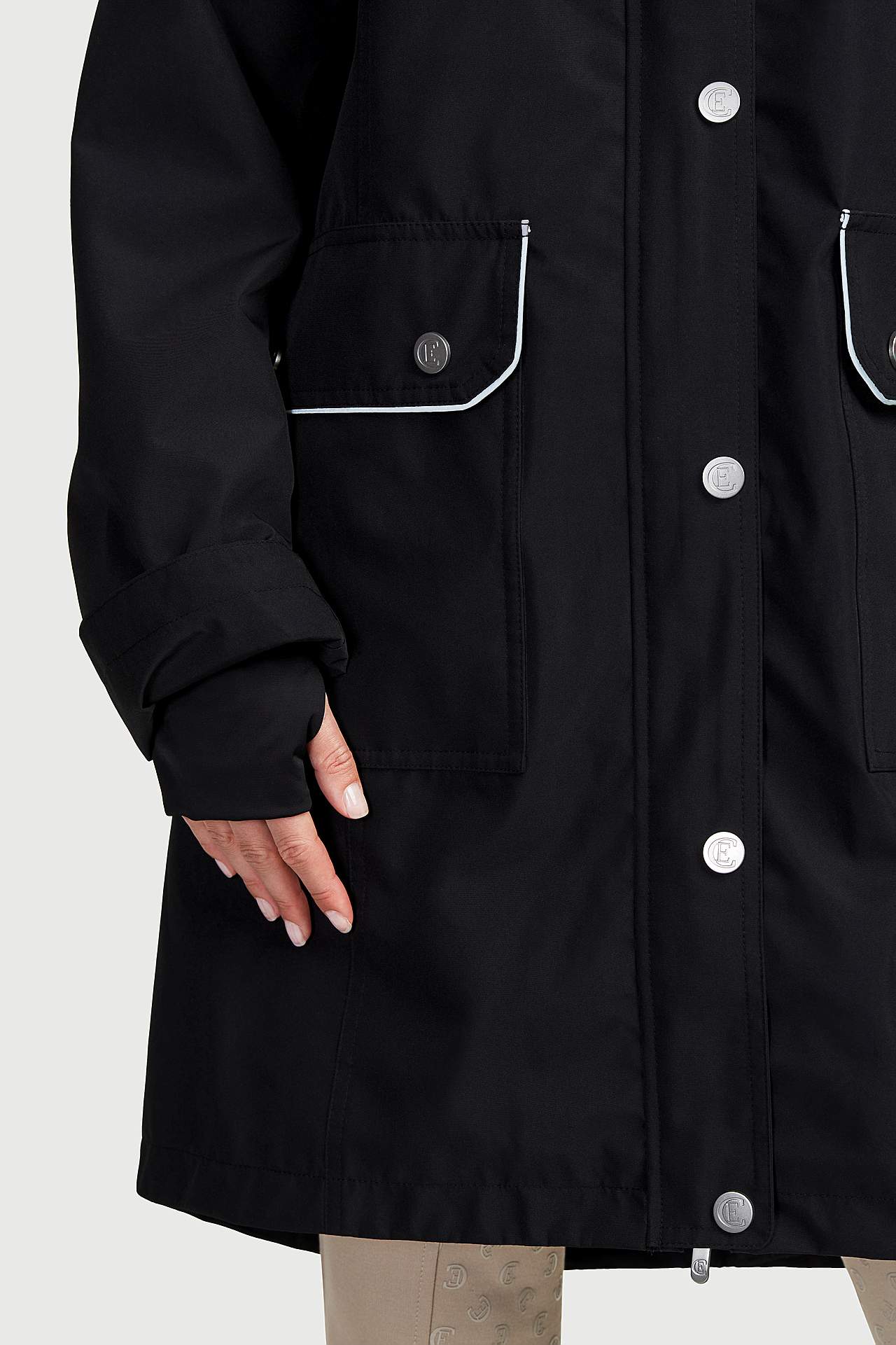 Long jacket with reflective details Benita