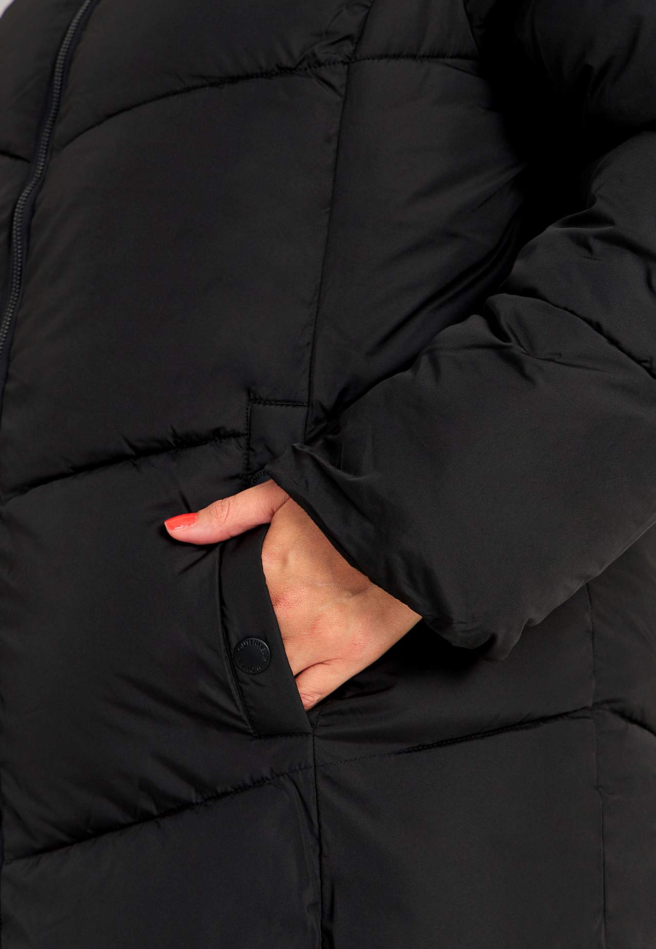 Long coat with fluffy padding
