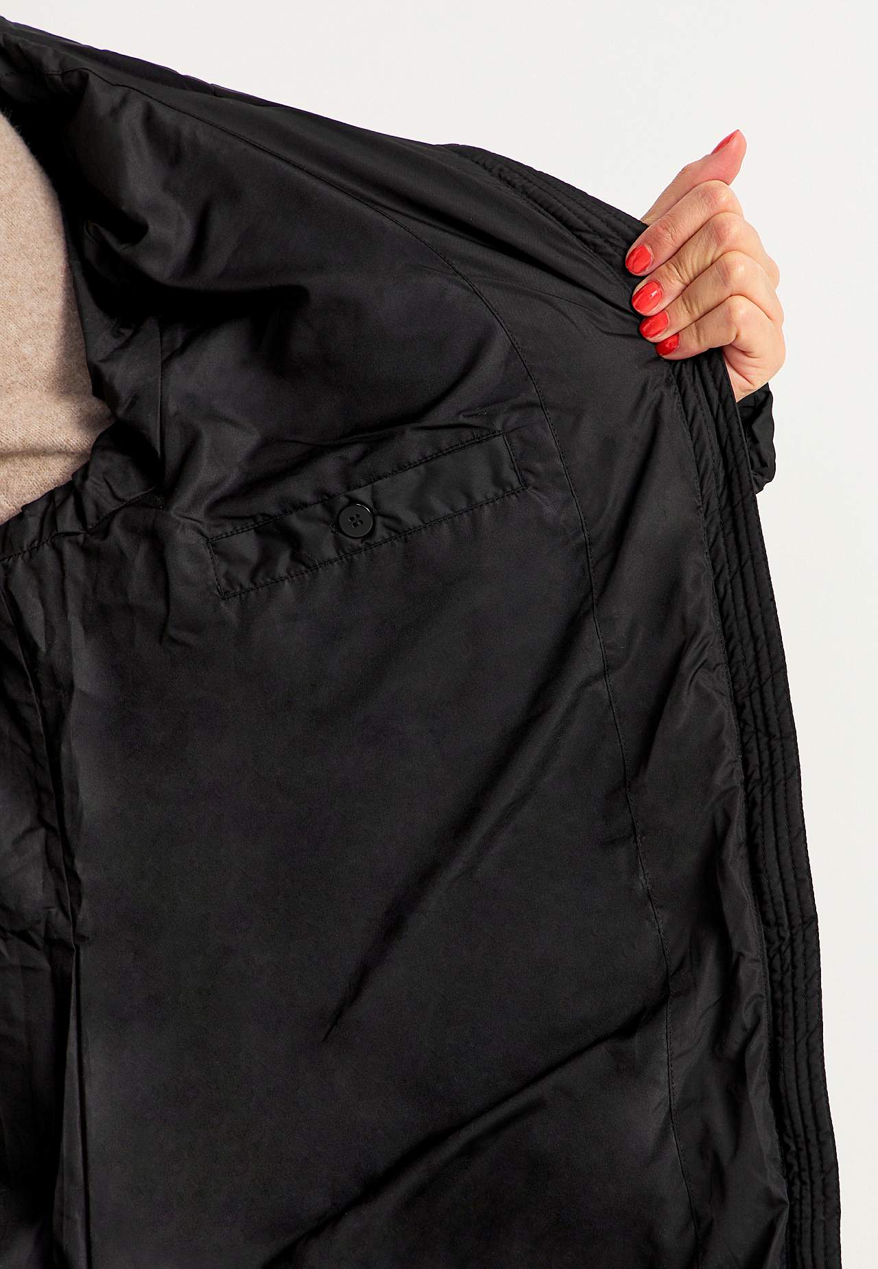 Long coat with fluffy padding