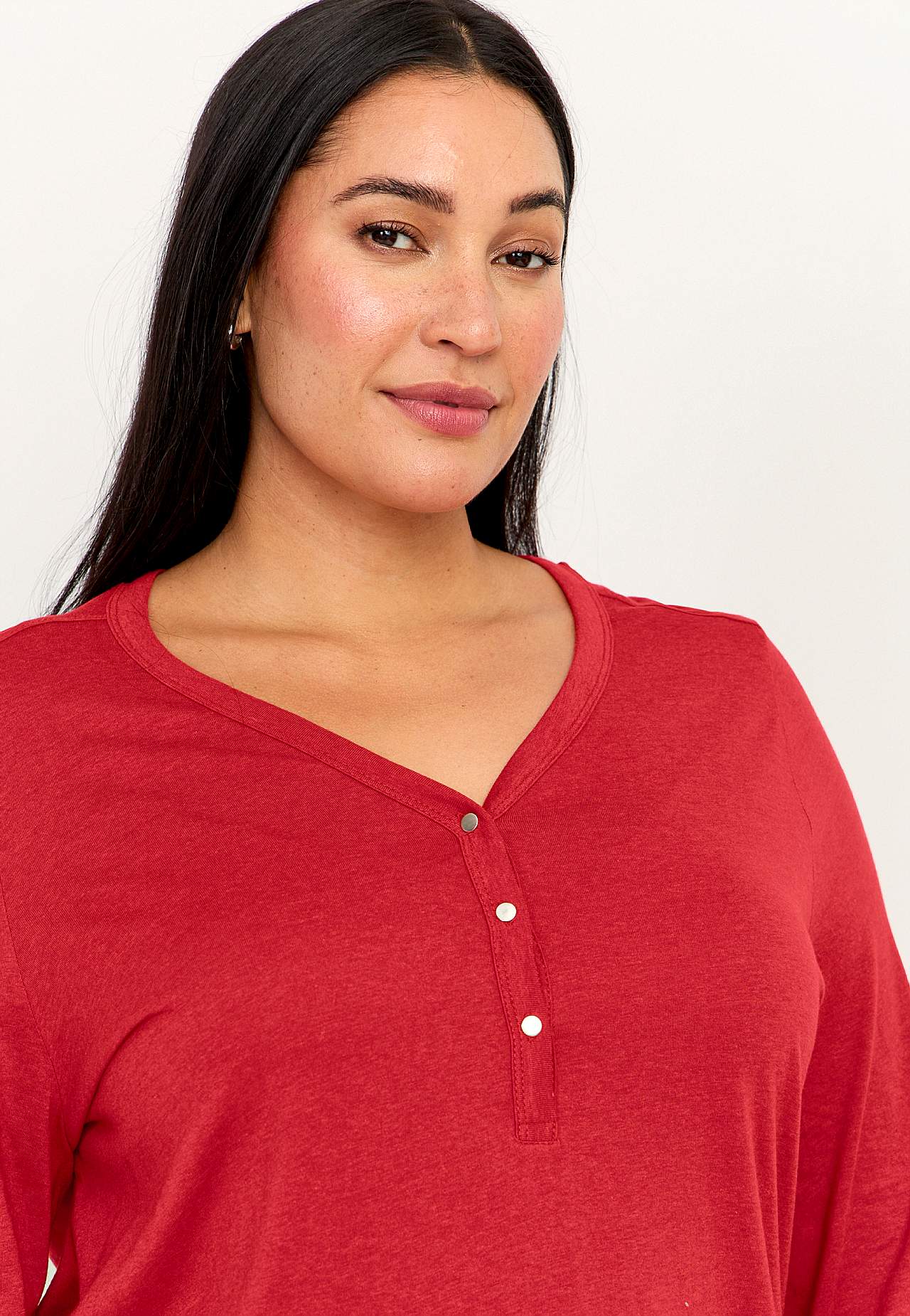Jersey tuniq with v-neck cut