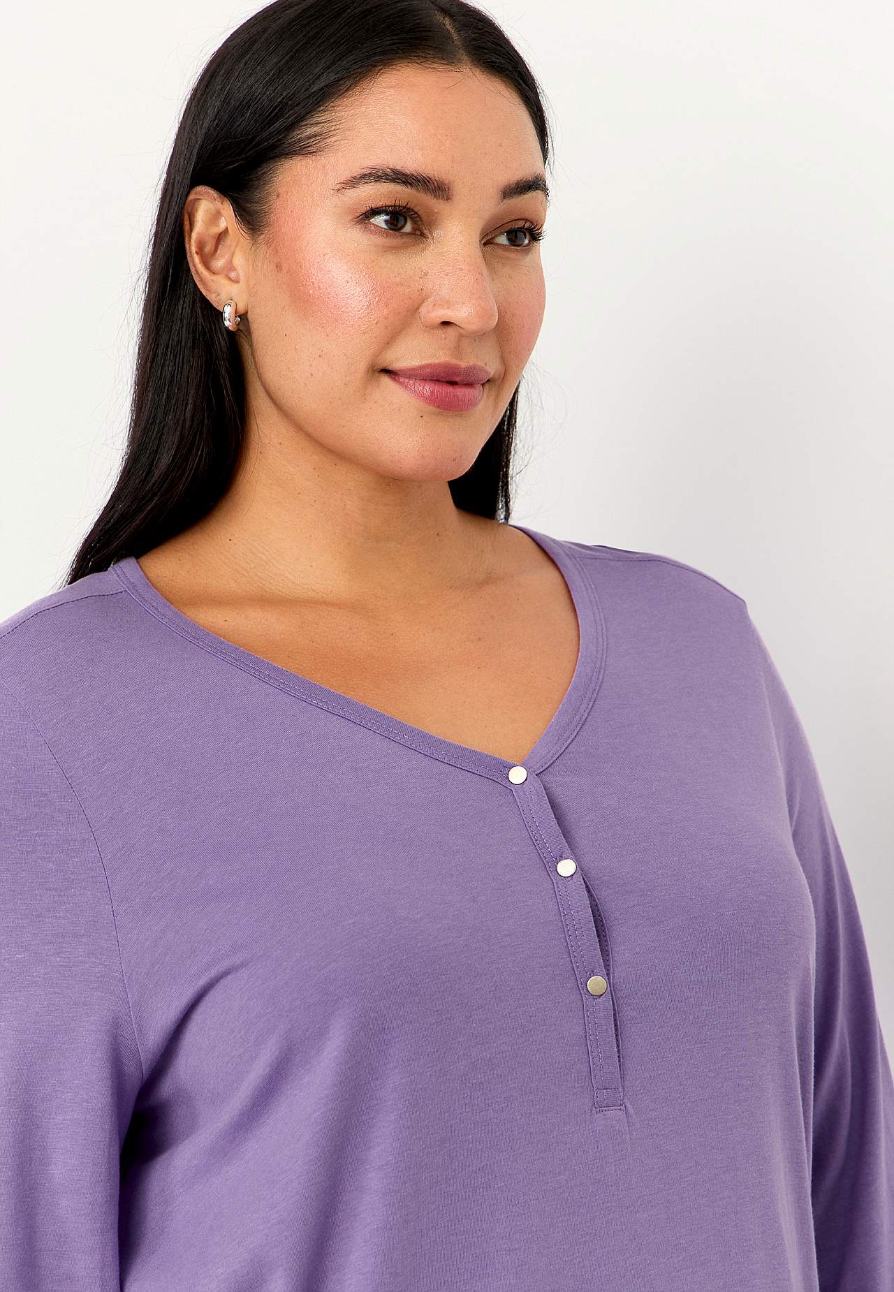 Jersey tuniq with v-neck cut