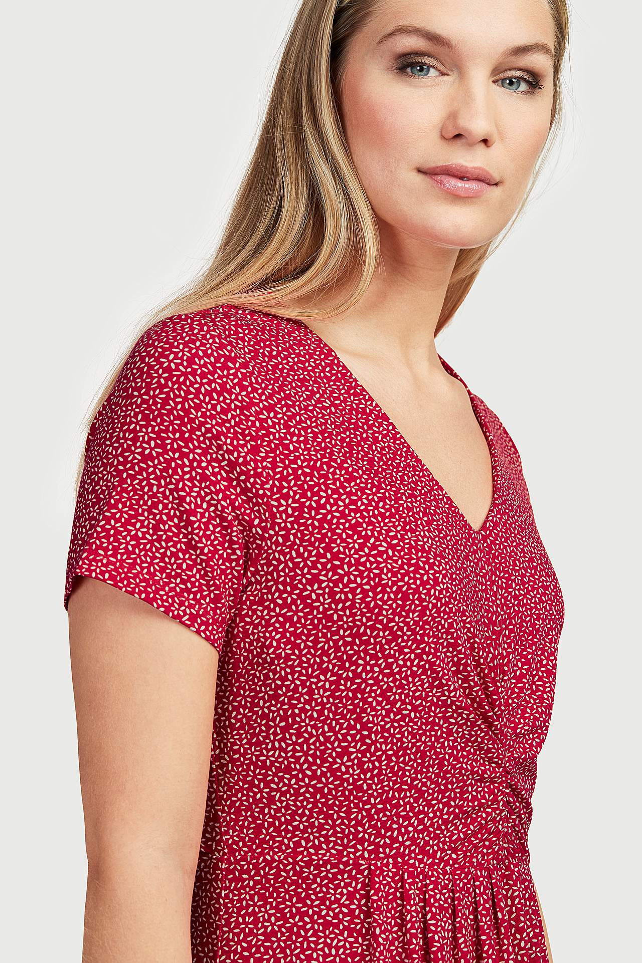 Patterned, short-sleeved jersey dress