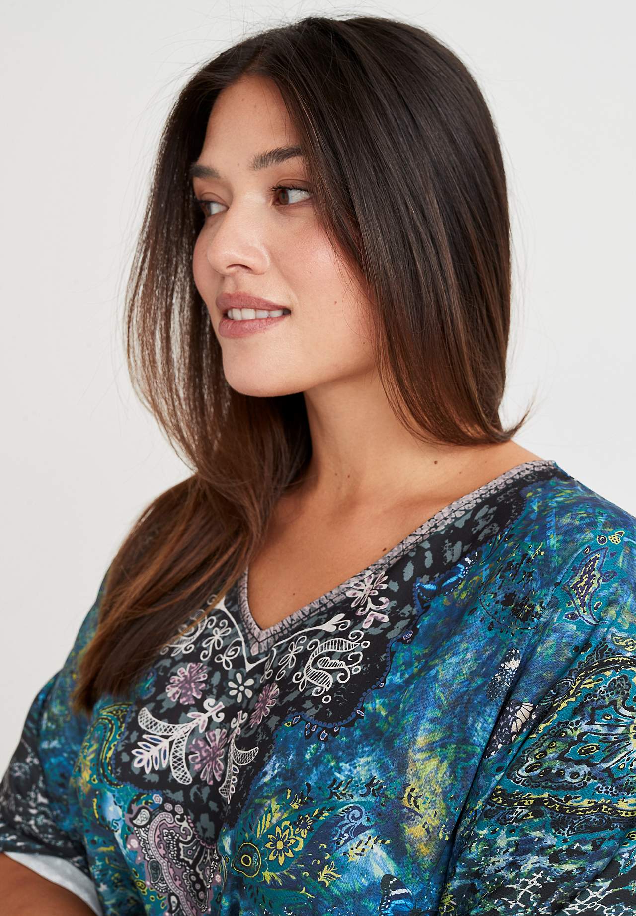 Tunic with butterfly sleeves