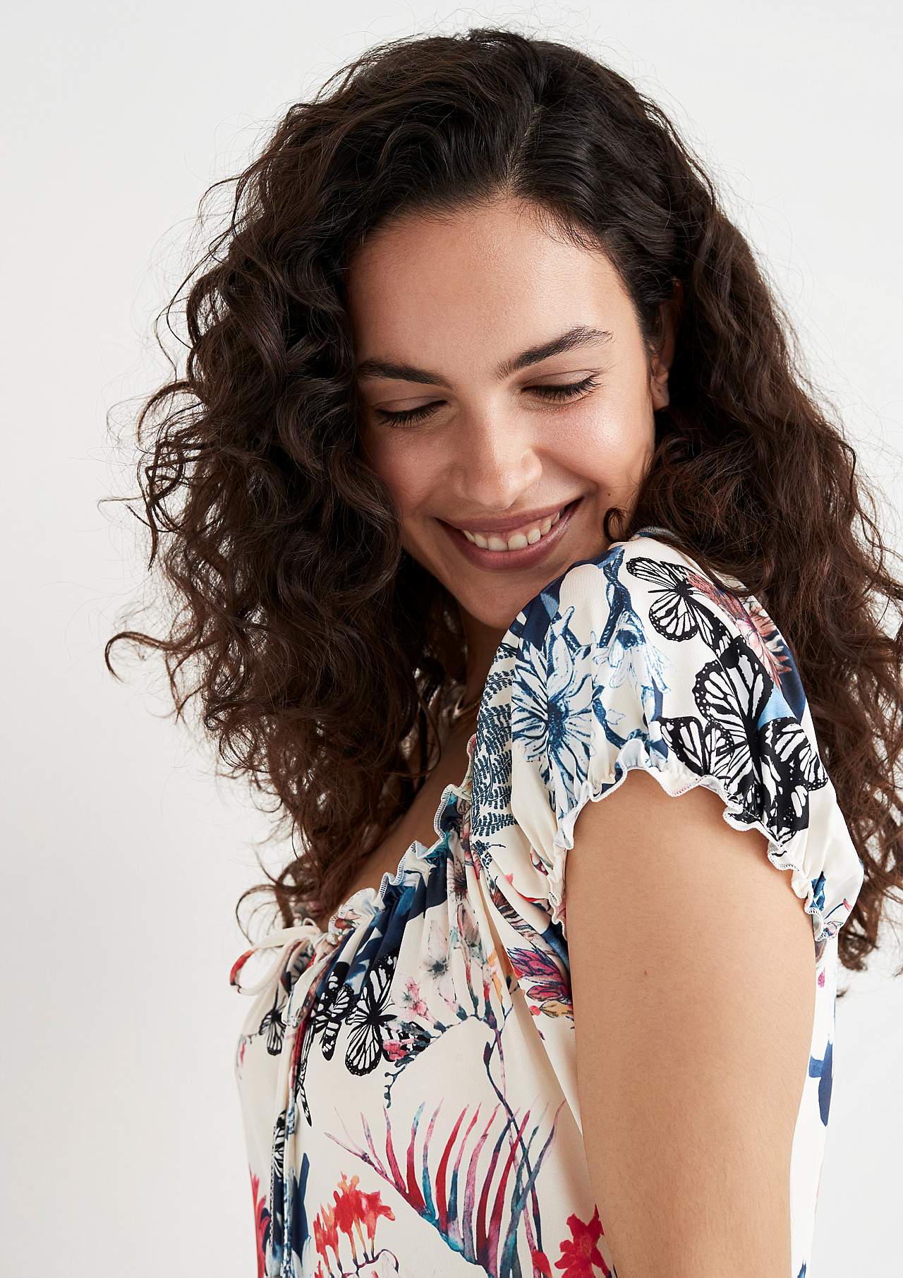 Patterned off-shoulder dress