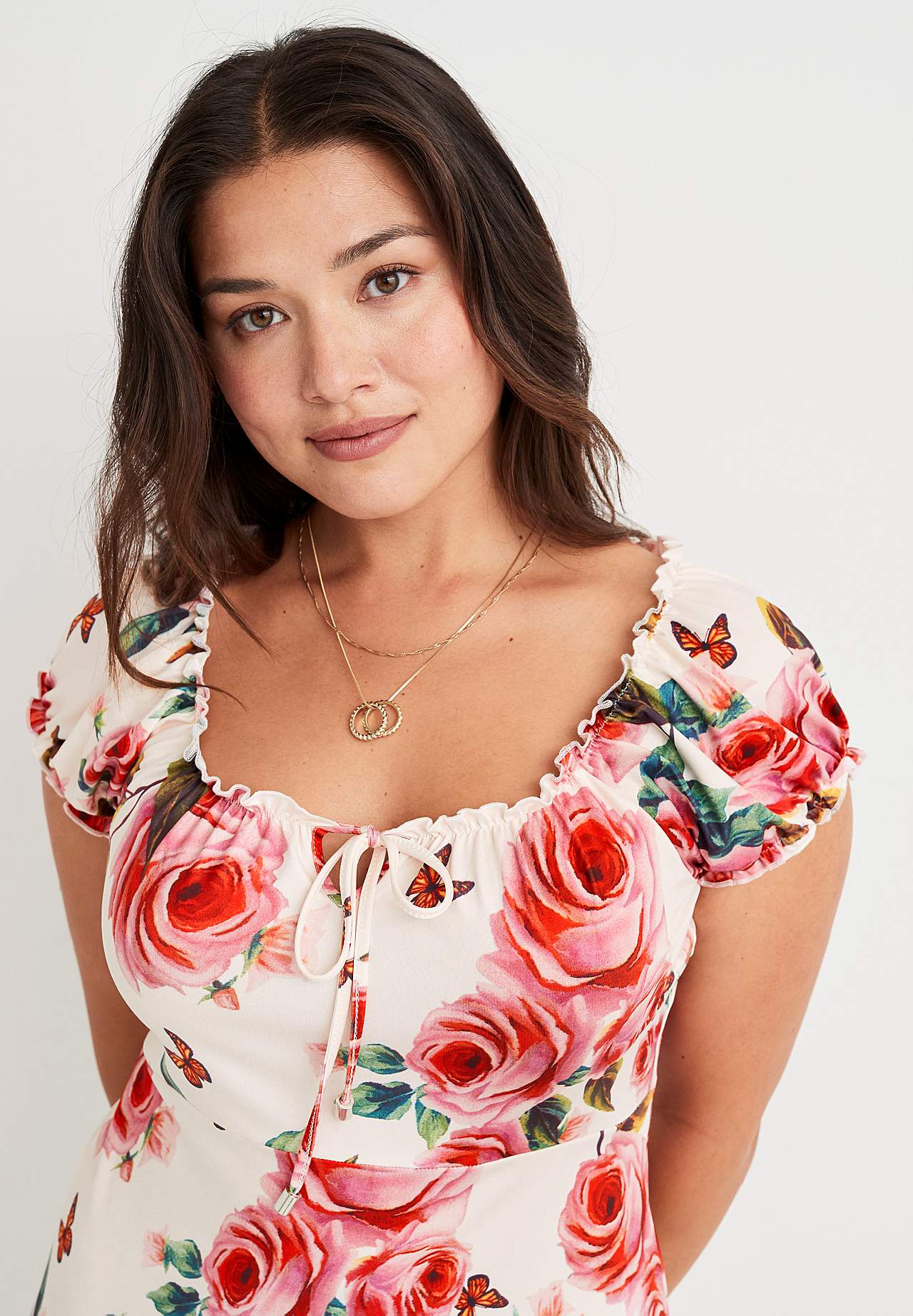 Patterned off-shoulder dress
