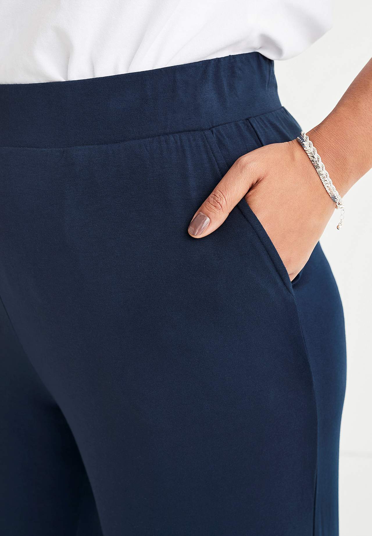 Wide jersey pants