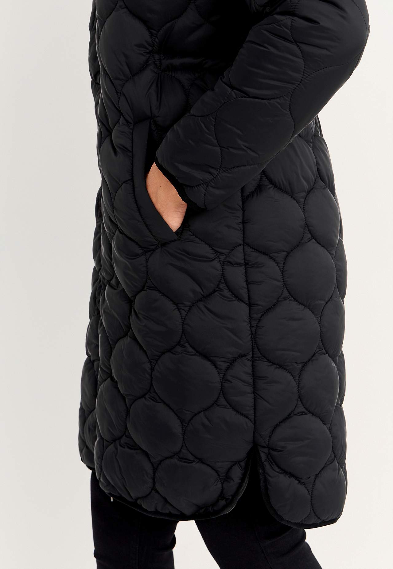 Quilted coat with hood