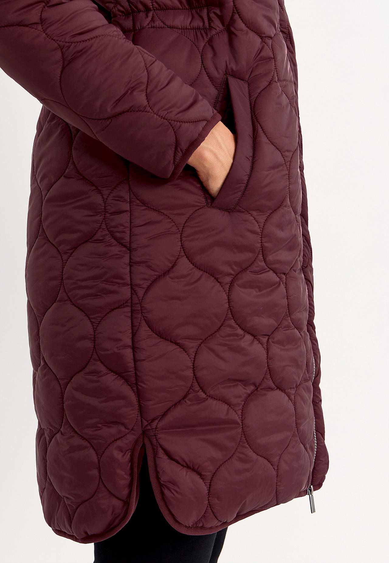 Quilted coat with hood