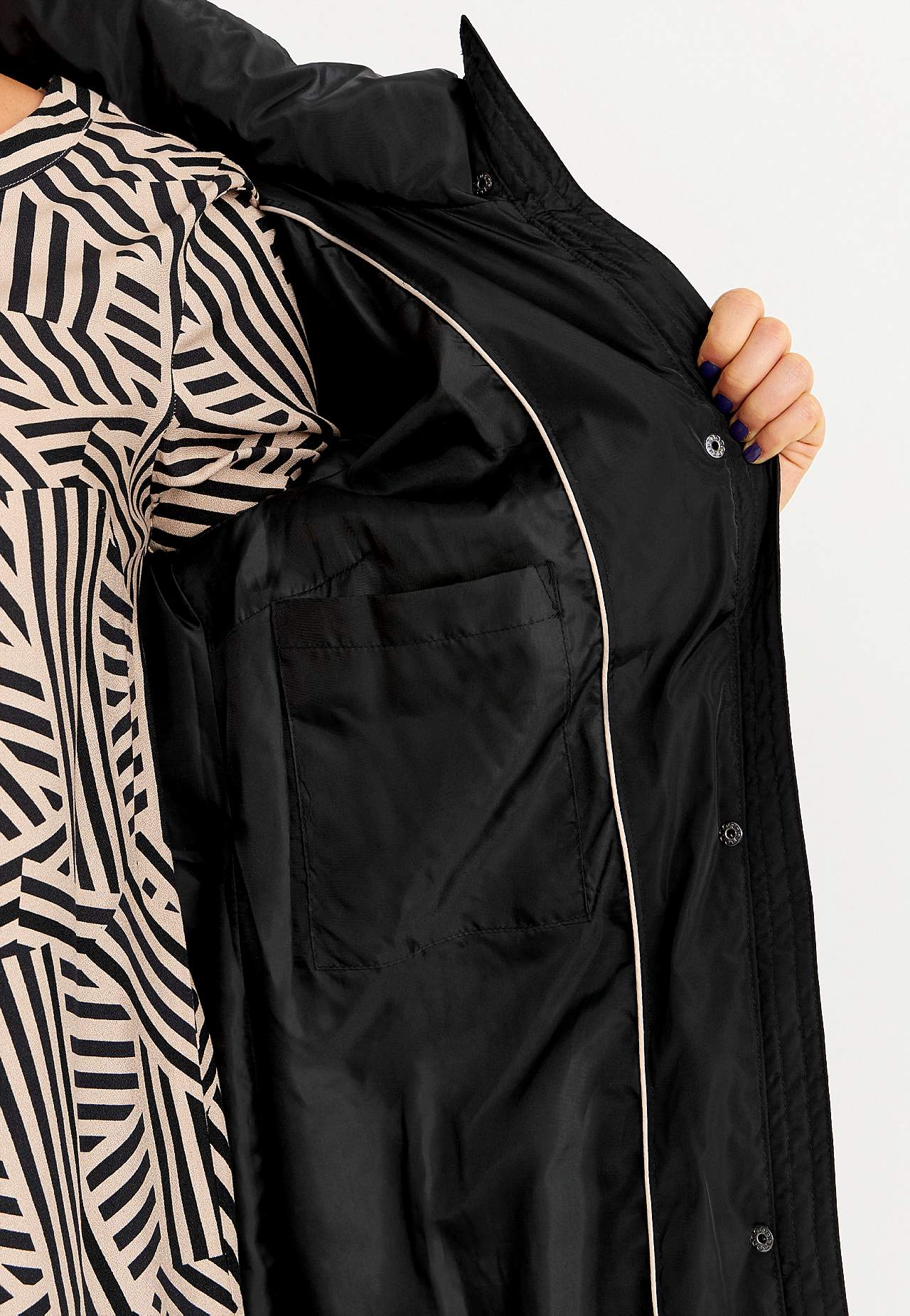 Long, padded coat