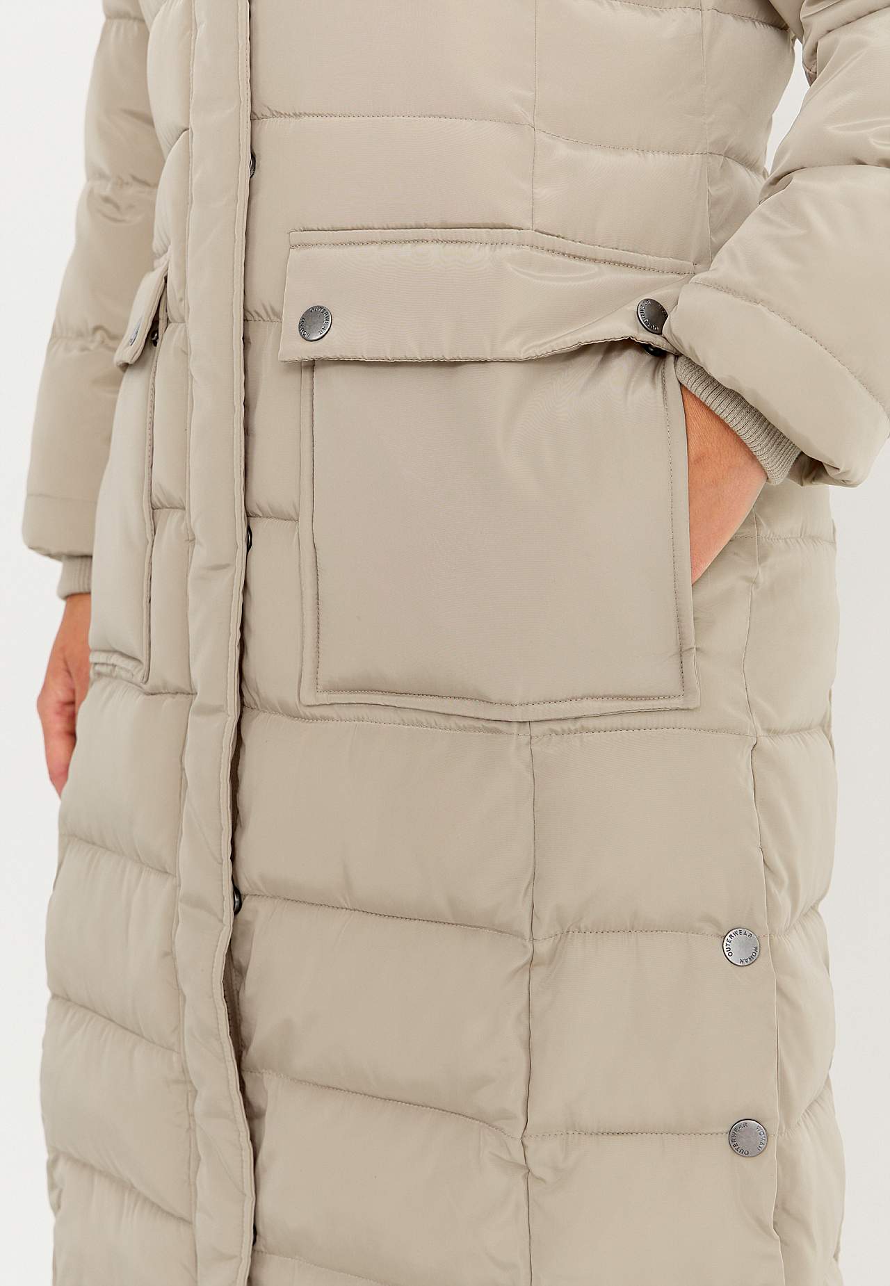 Long, padded coat