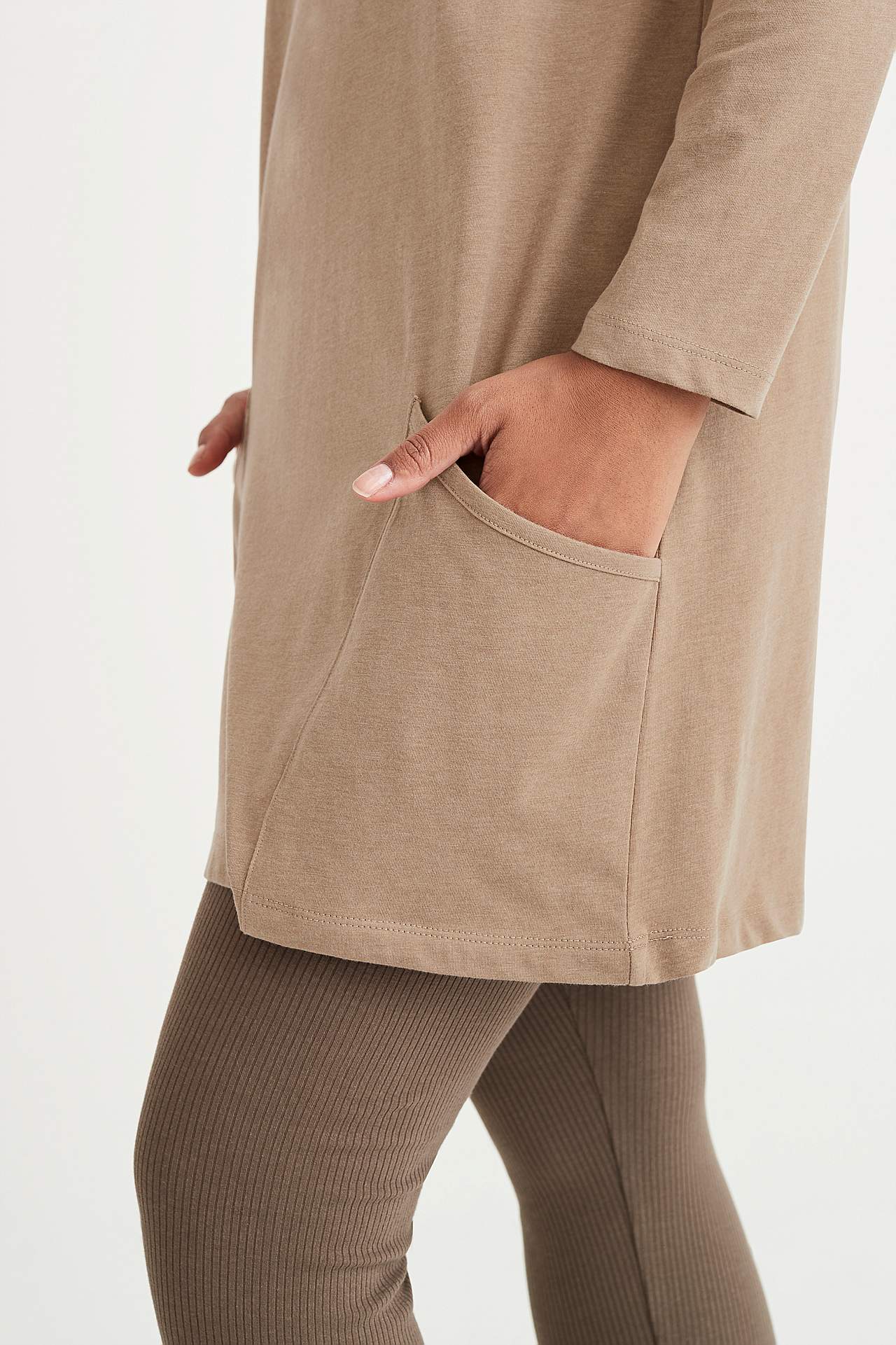 Long-sleeved jersey tuniq with pockets Hilda