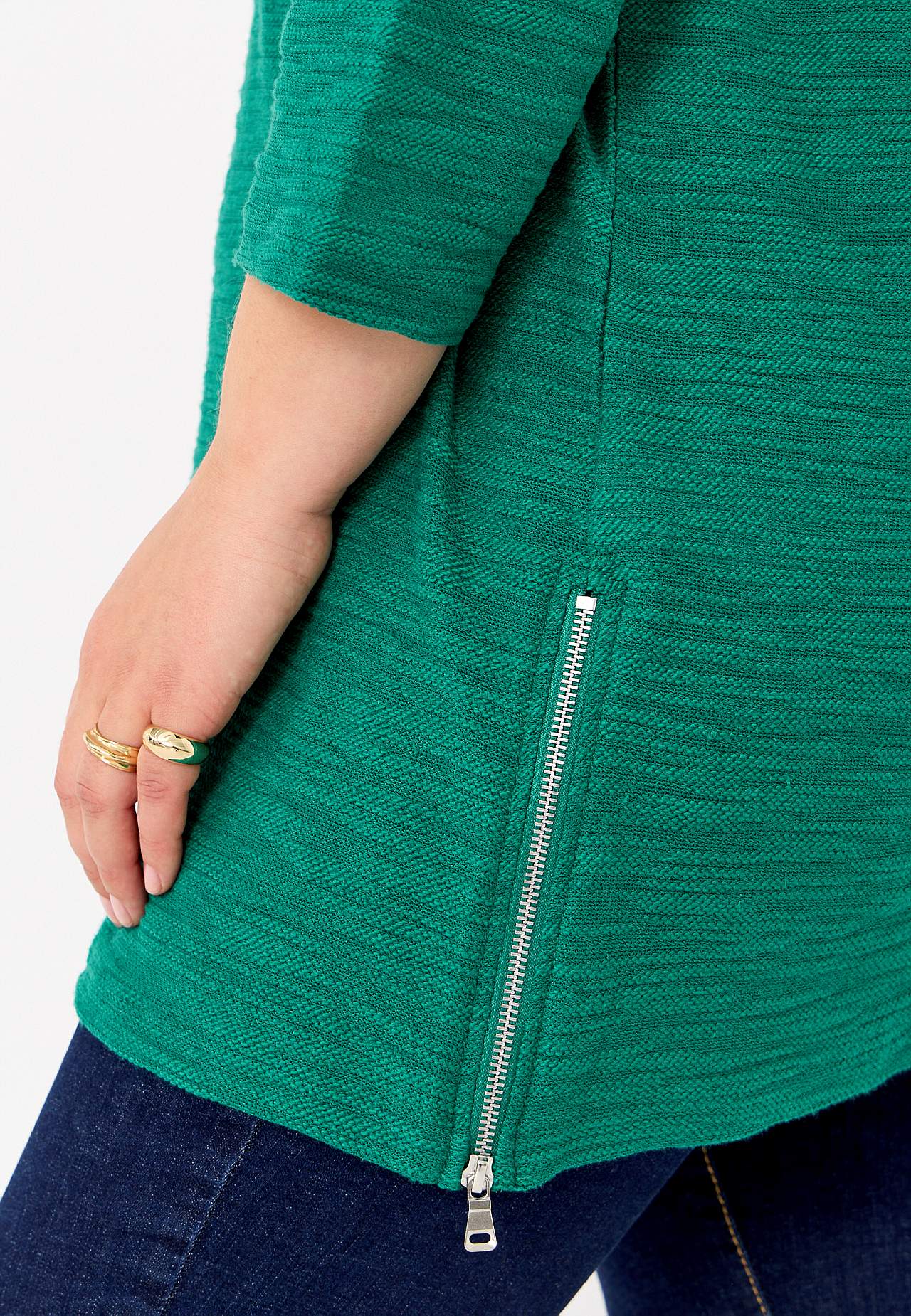 Soft tunic with 3/4 length sleeves