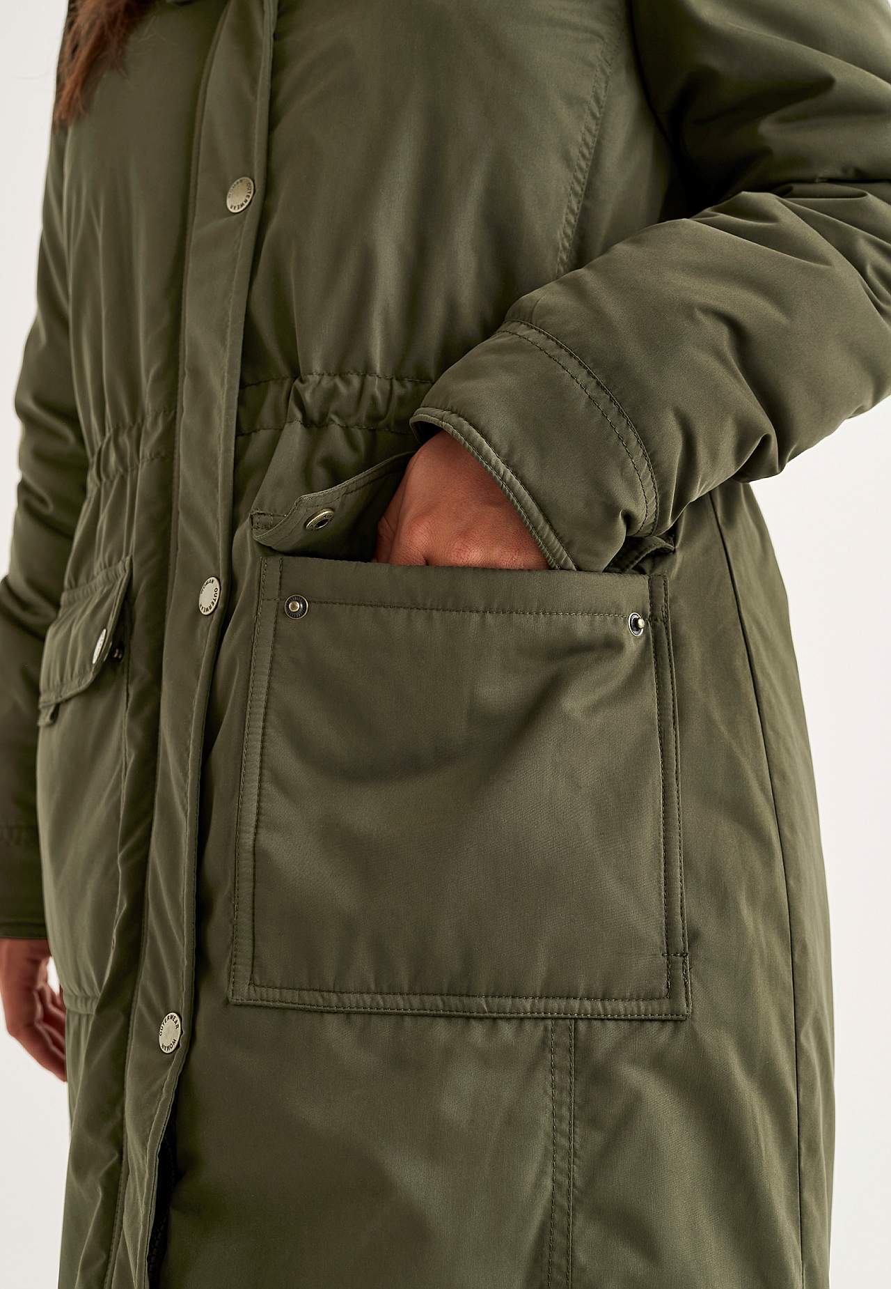 Parka with pile lined hood
