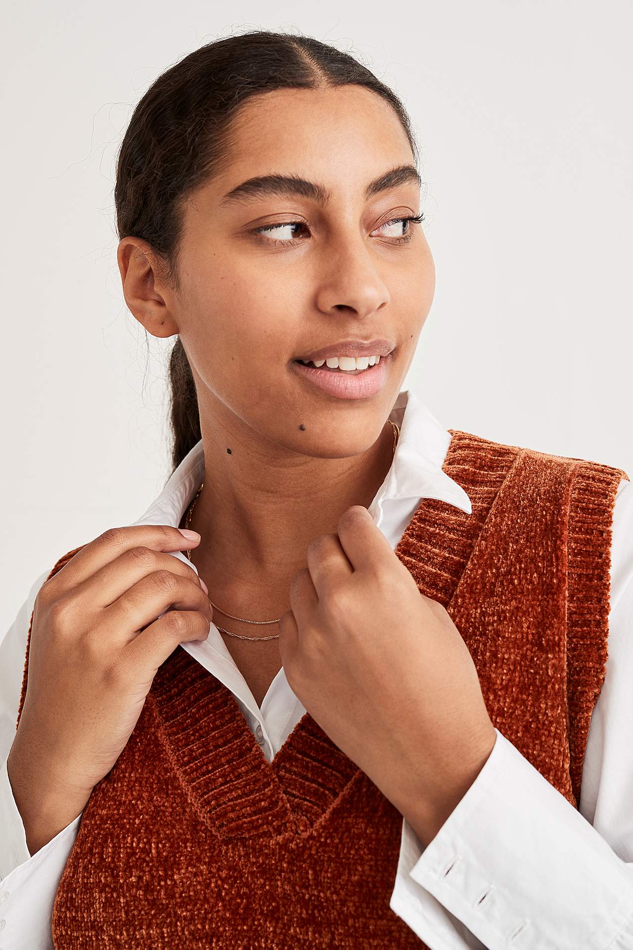 Soft waistcoat in chenille