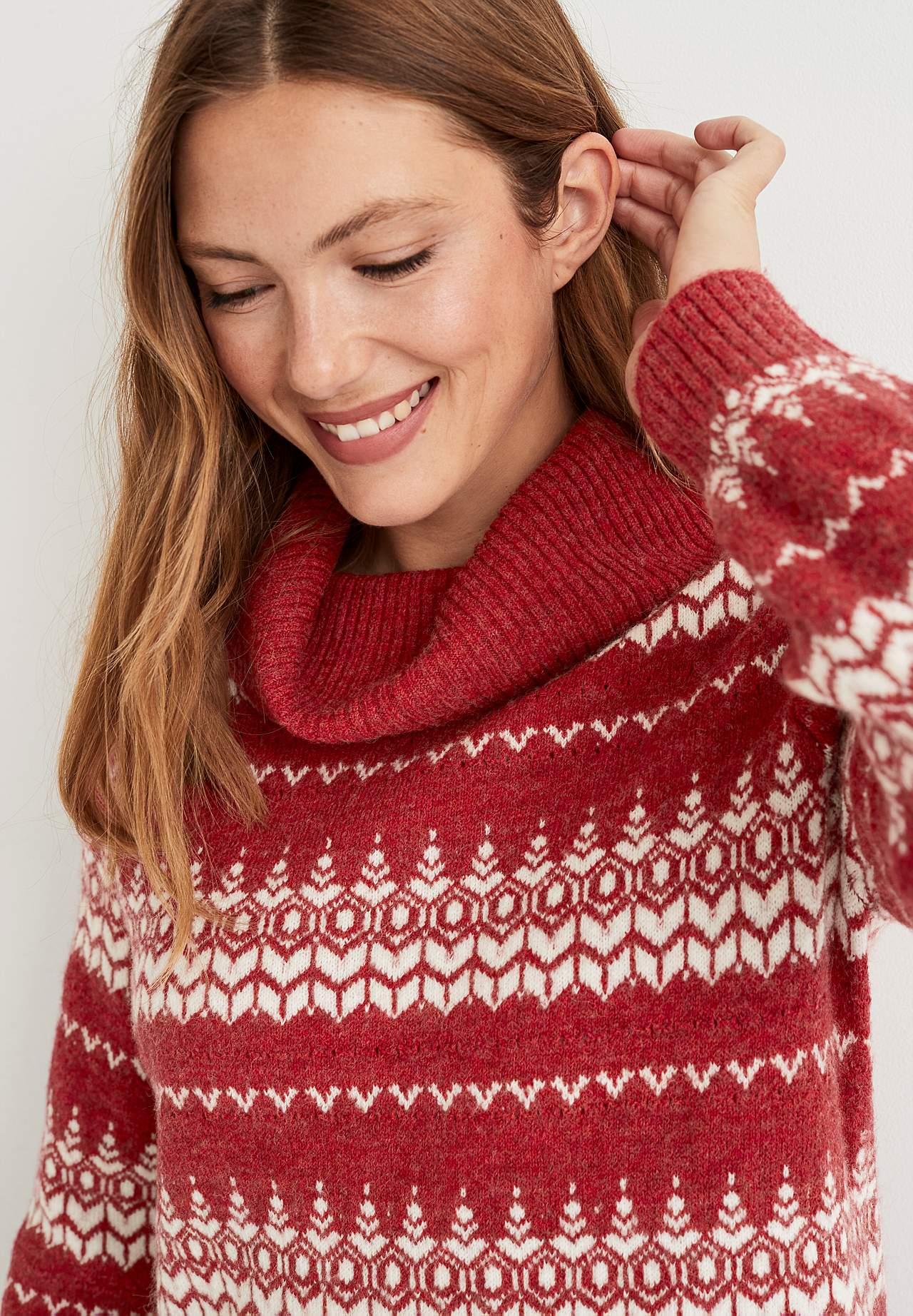 Jacquard-knit tunic