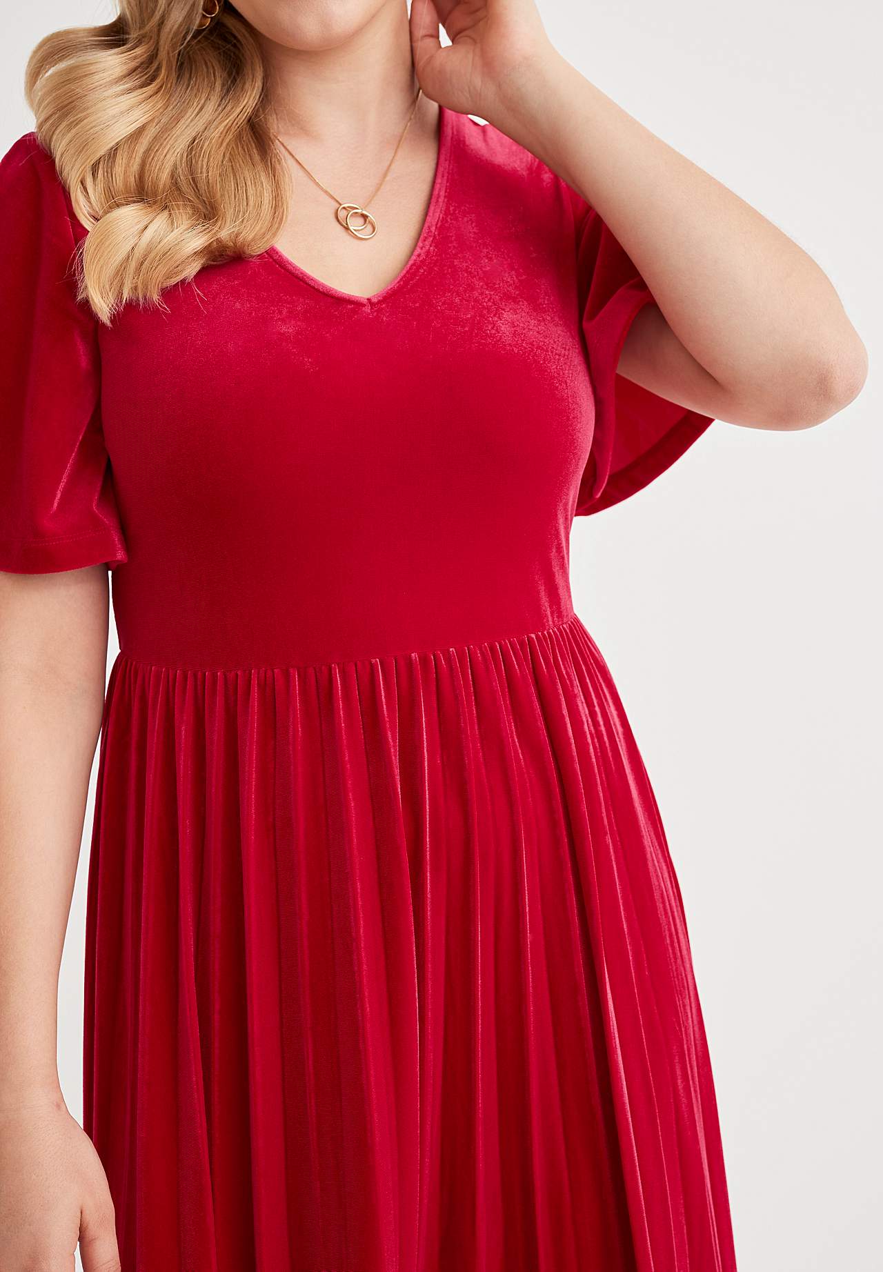 Pleated velvet dress