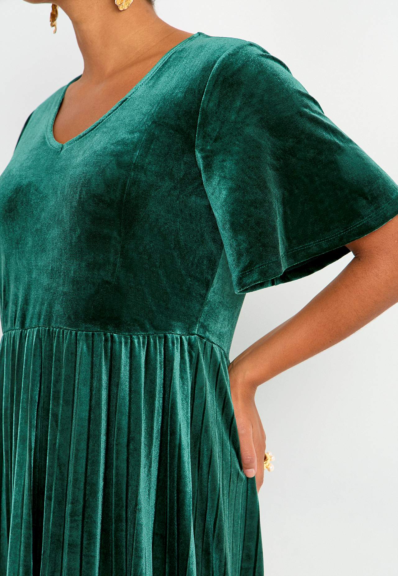 Pleated velvet dress