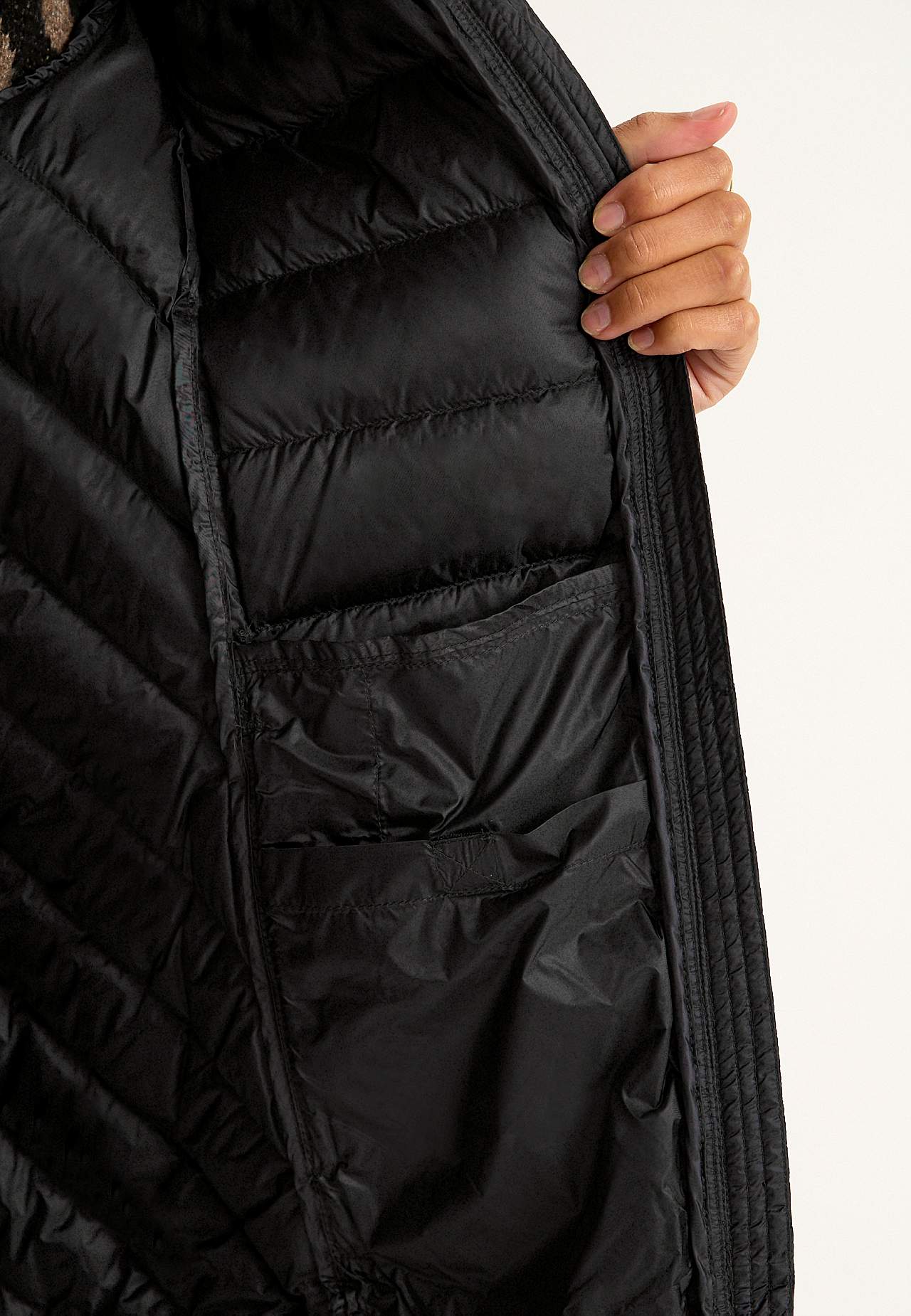 Down jacket with hood