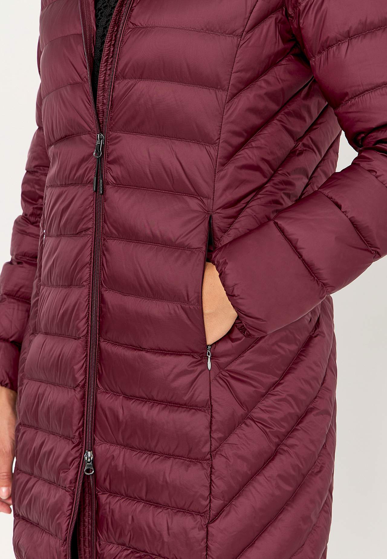 Down jacket with hood
