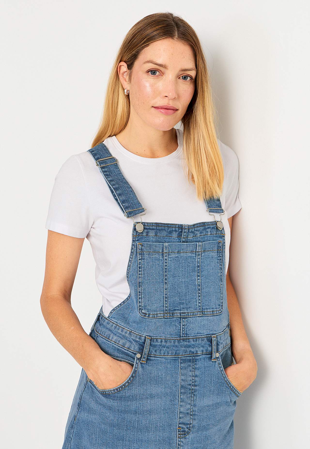 Dungaree dress in denim