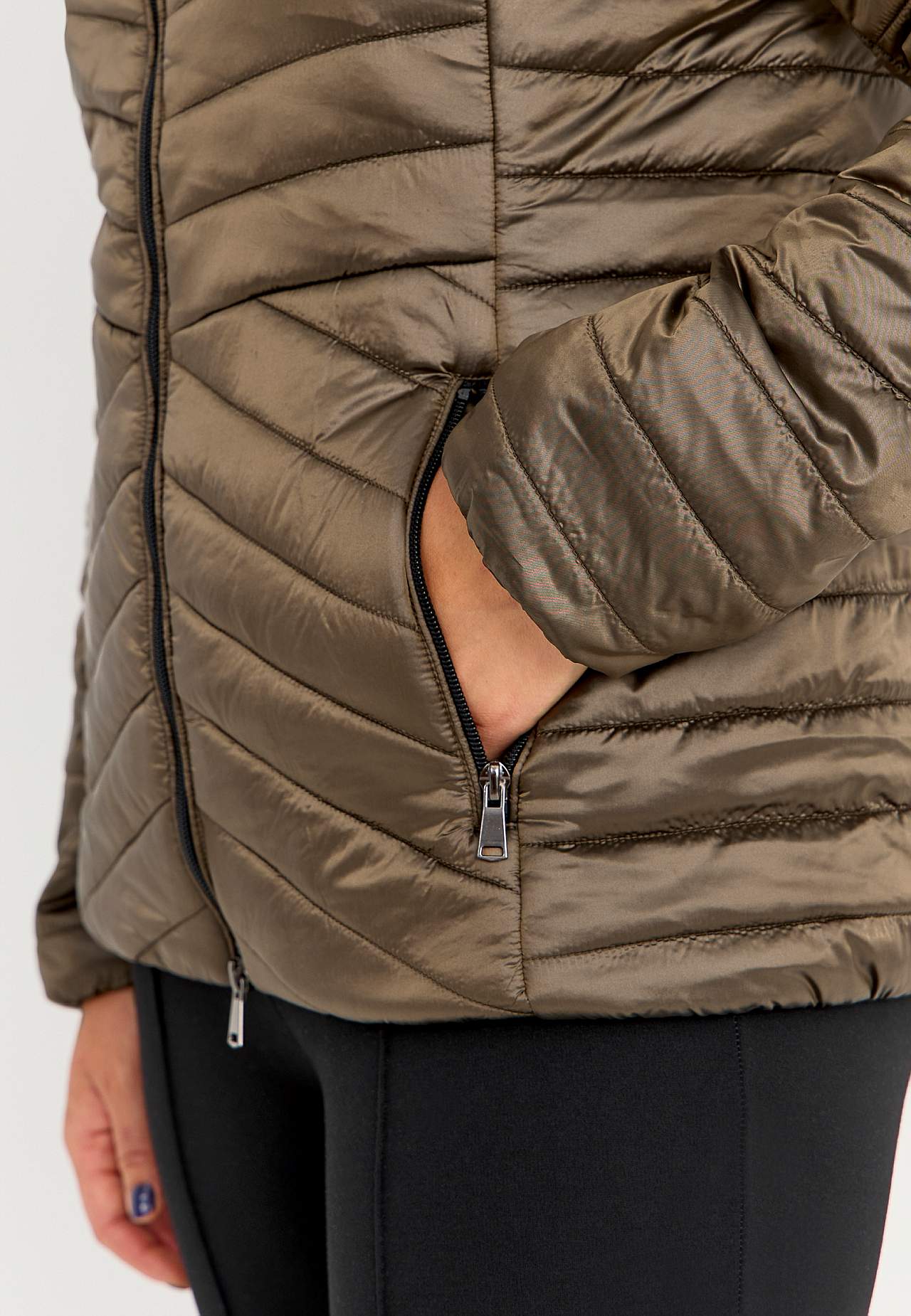 Shimmery lightweight puffer jacket