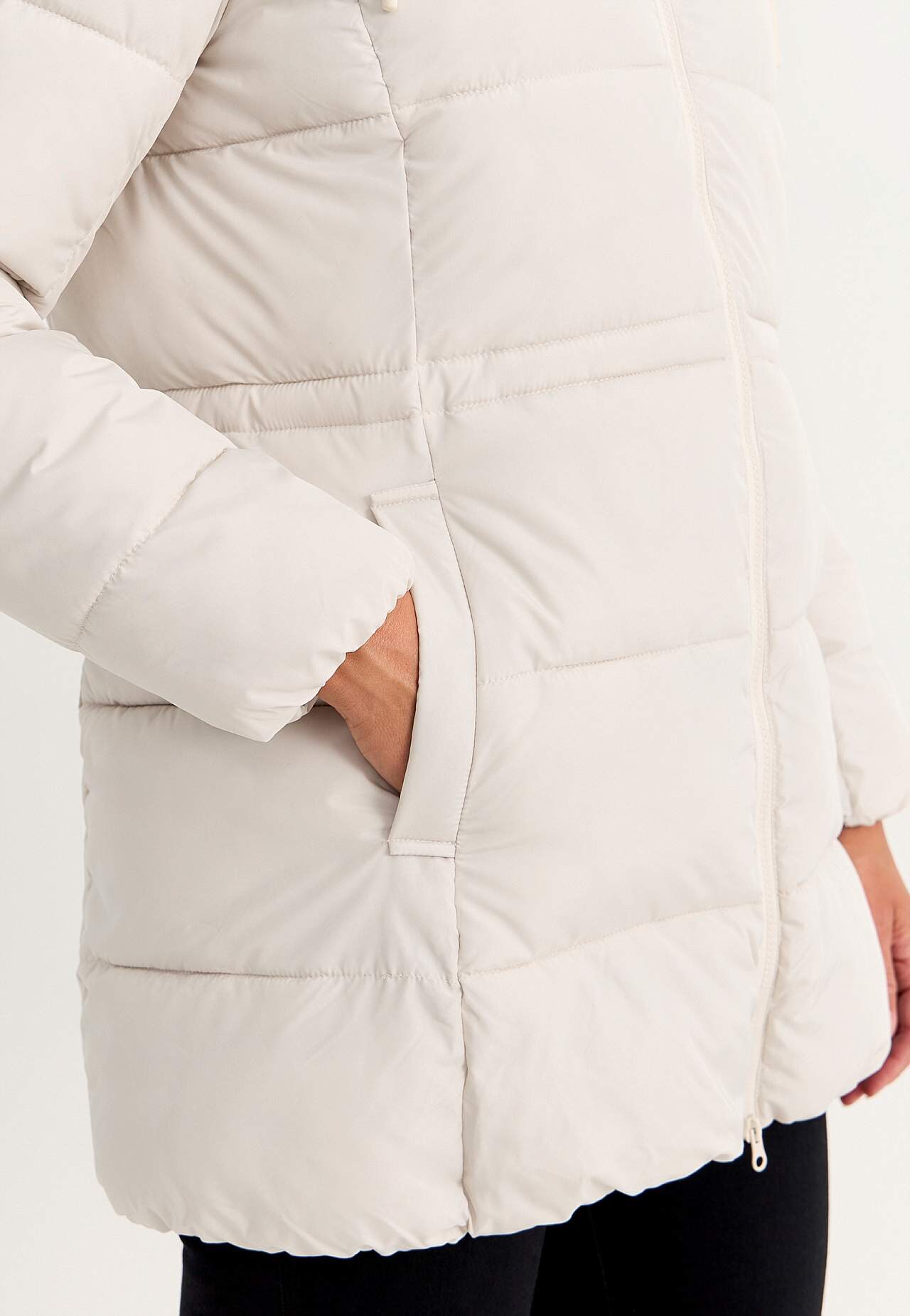 Warm-lined jacket with hood