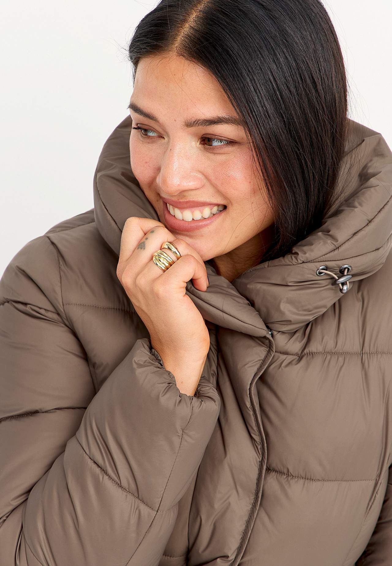 Jacket with soft down feel