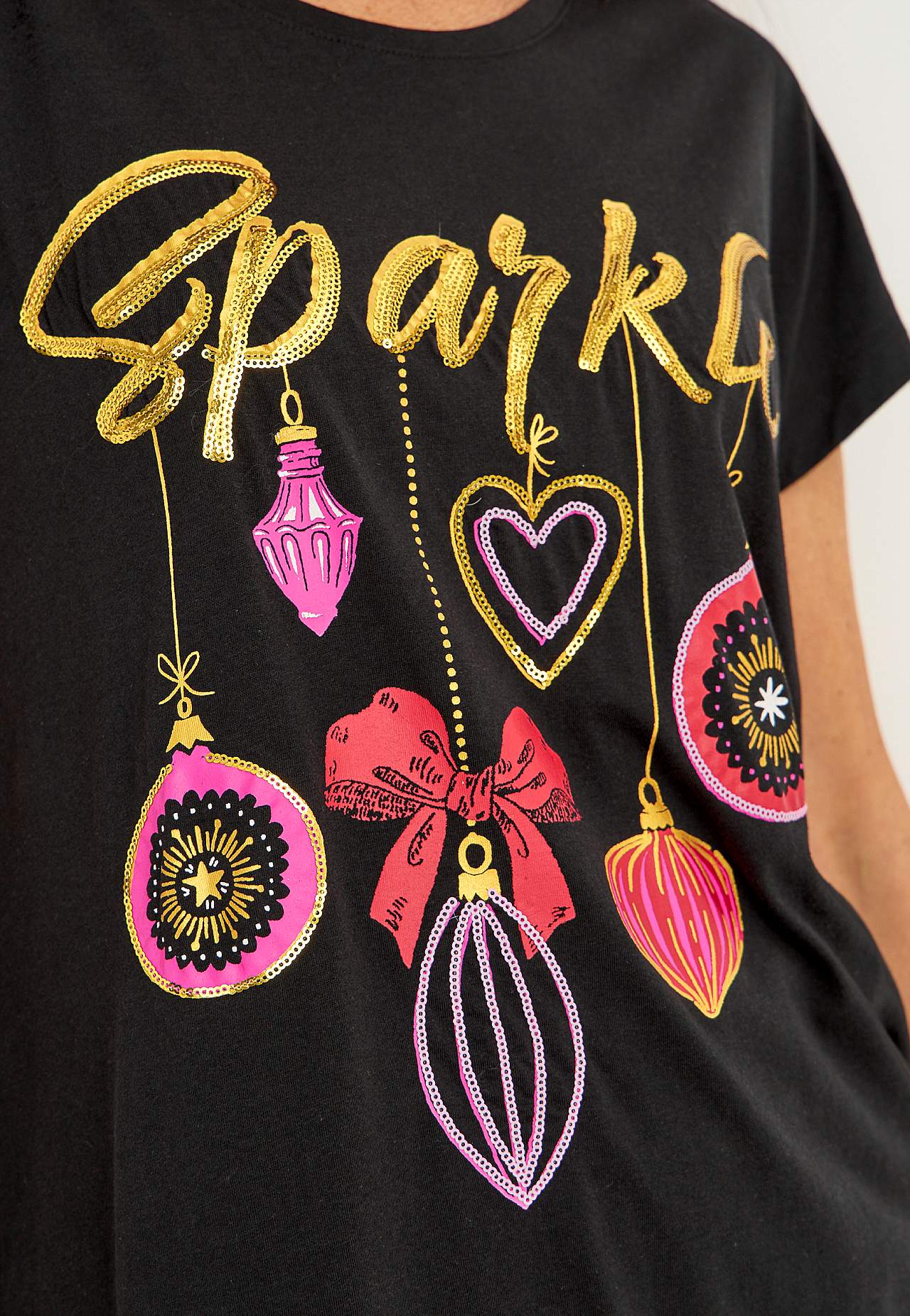 Jersey top with sequins