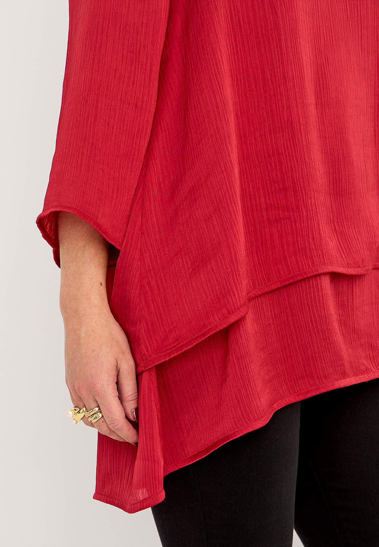 V-neck tunic with bell sleeve
