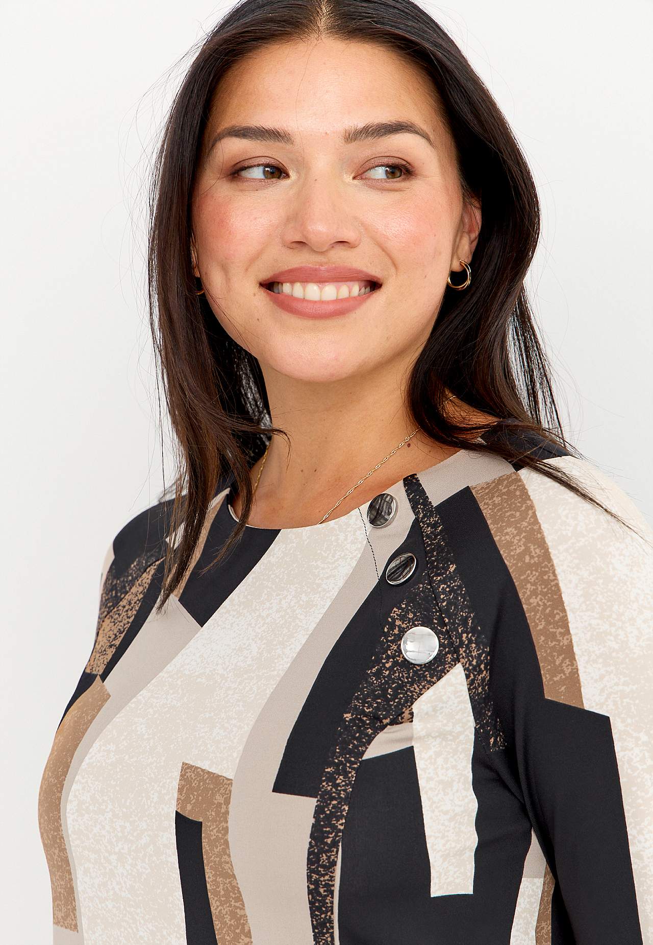 Patterned jersey dress with pockets